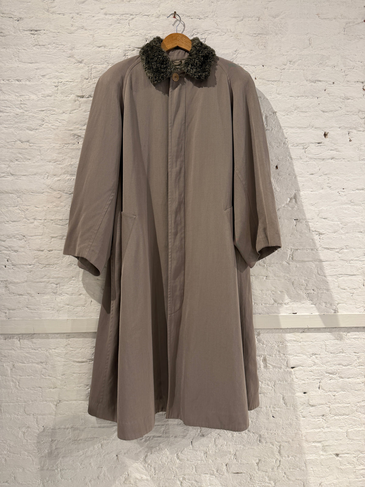 Vintage 80s Katharine Hamnett Voluminous Tailored Coat – Taupe