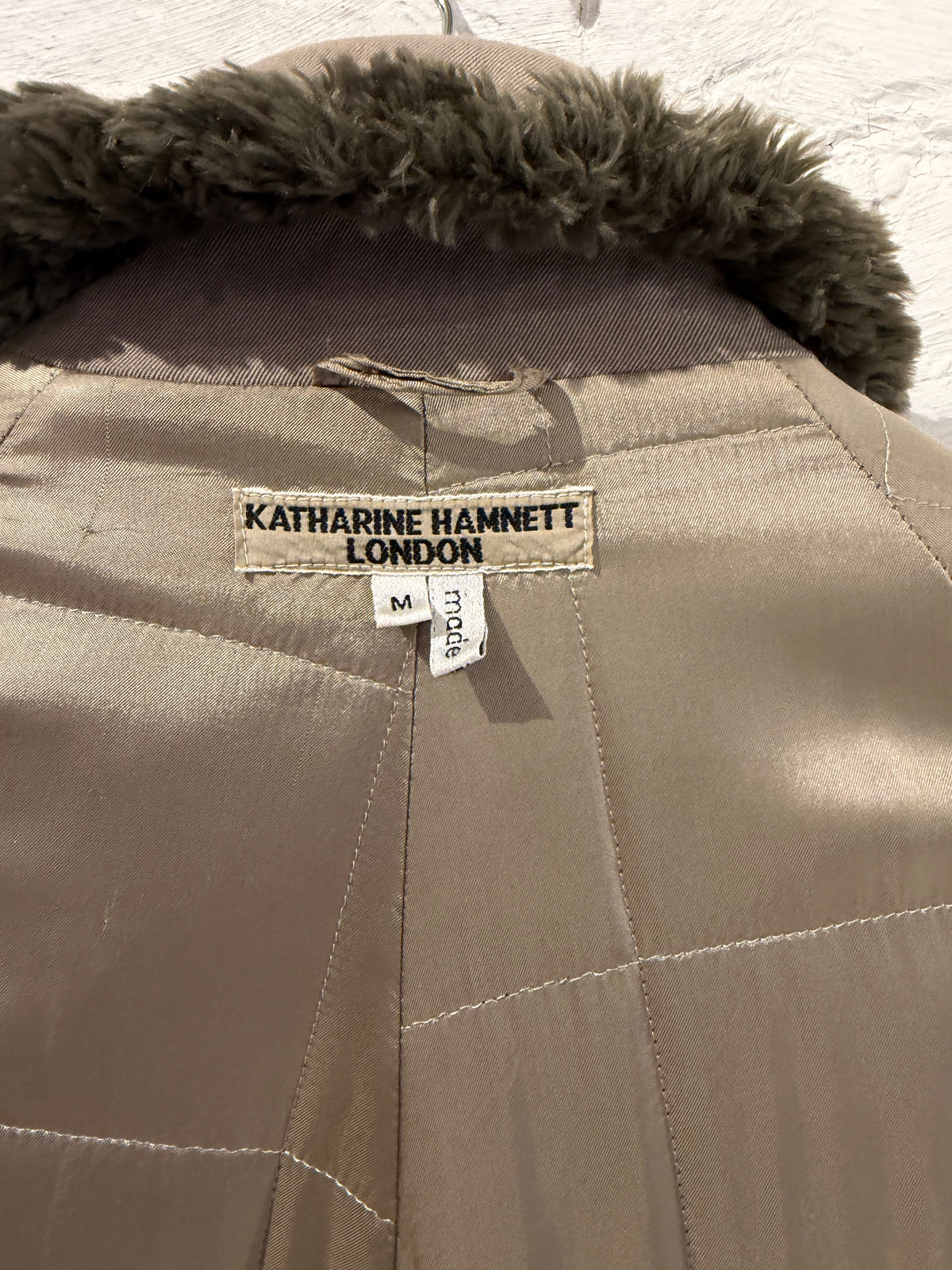 Vintage 80s Katharine Hamnett Voluminous Tailored Coat – Taupe