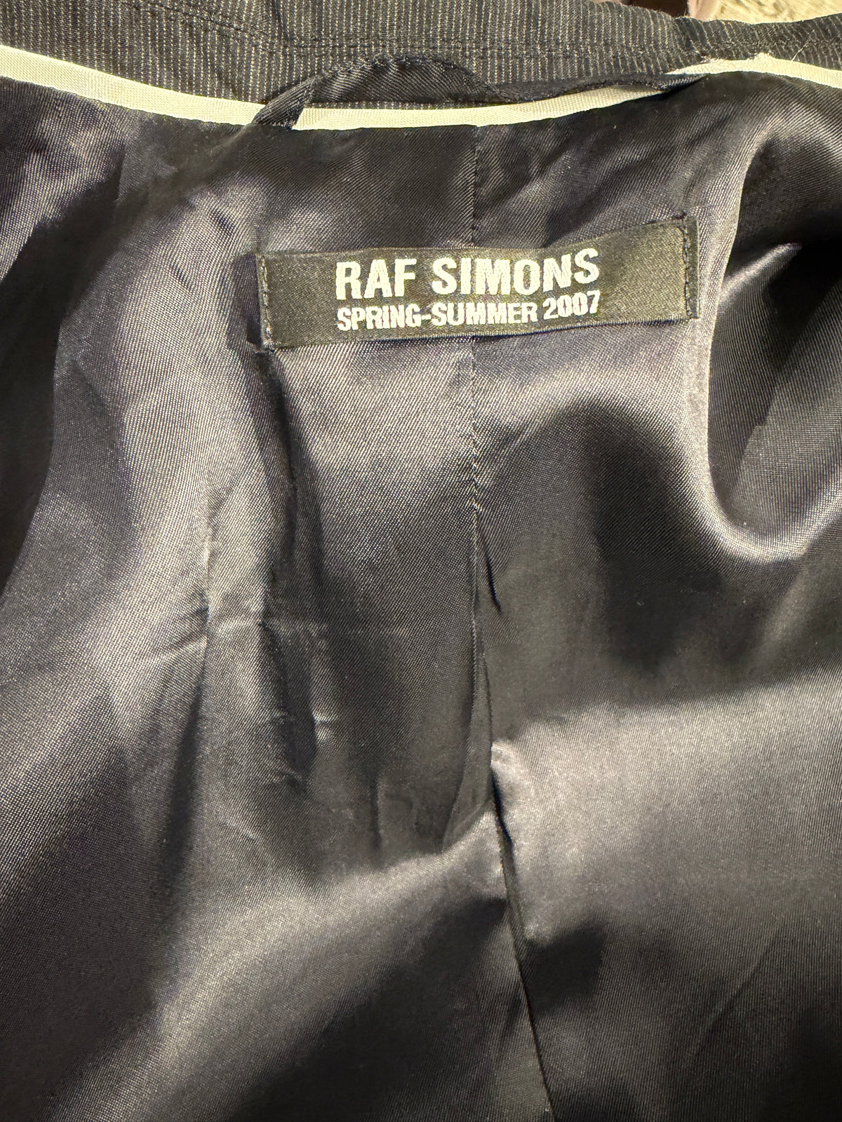 Raf Simons SS2007 Striped Cotton-Silk Blazer (Size 48)