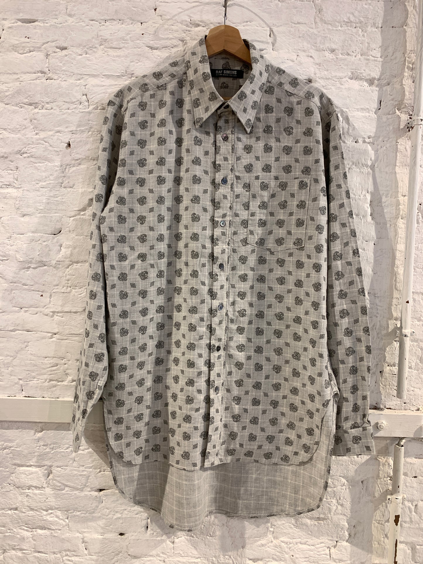 Raf Simons A/W 2004/05 Waves collection oversized cotton paisley print shirt