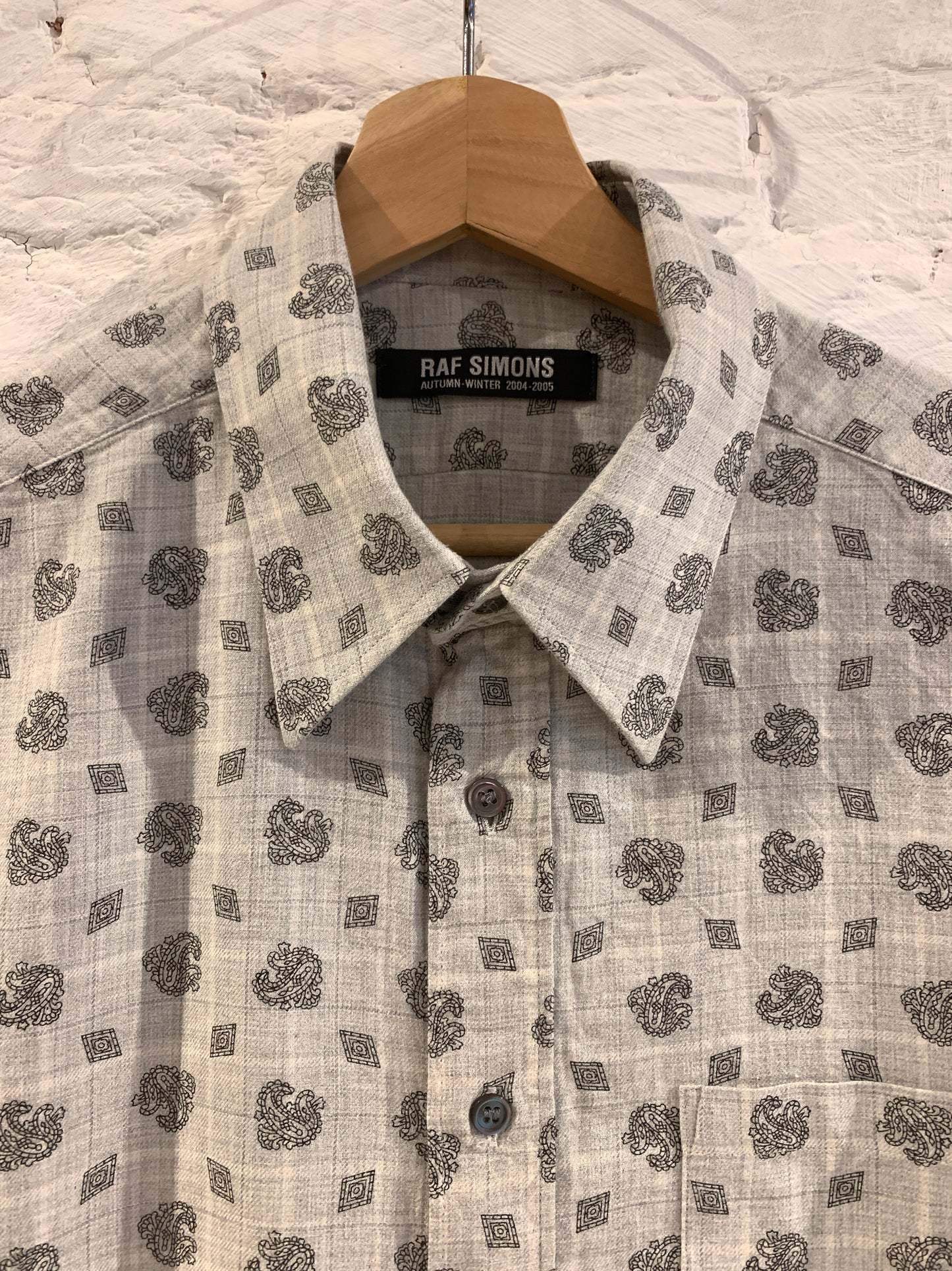 Raf Simons A/W 2004/05 Waves collection oversized cotton paisley print shirt