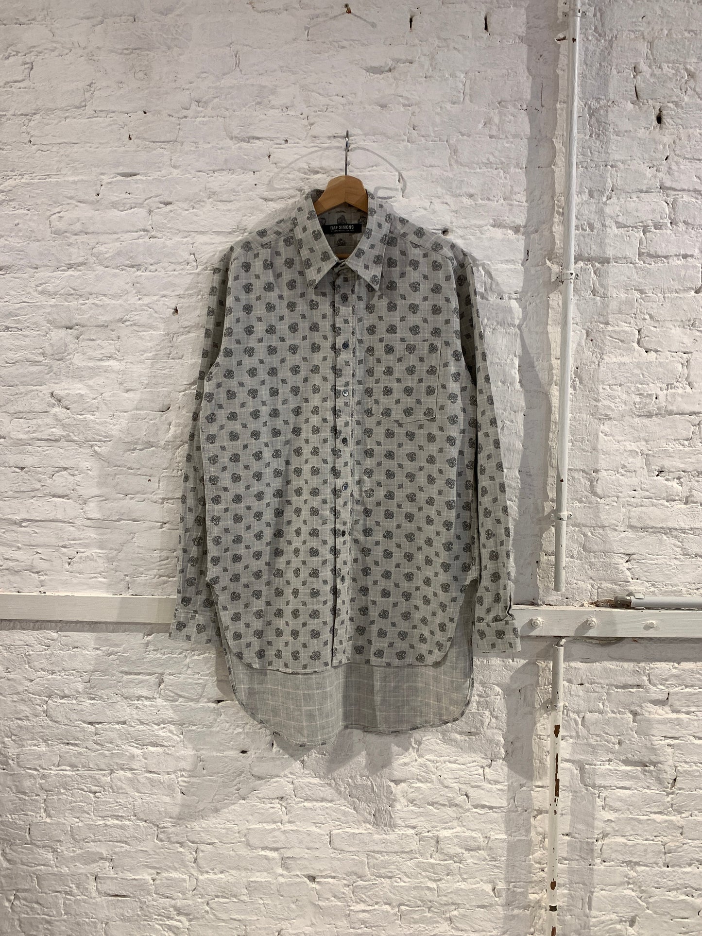 Raf Simons A/W 2004/05 Waves collection oversized cotton paisley print shirt