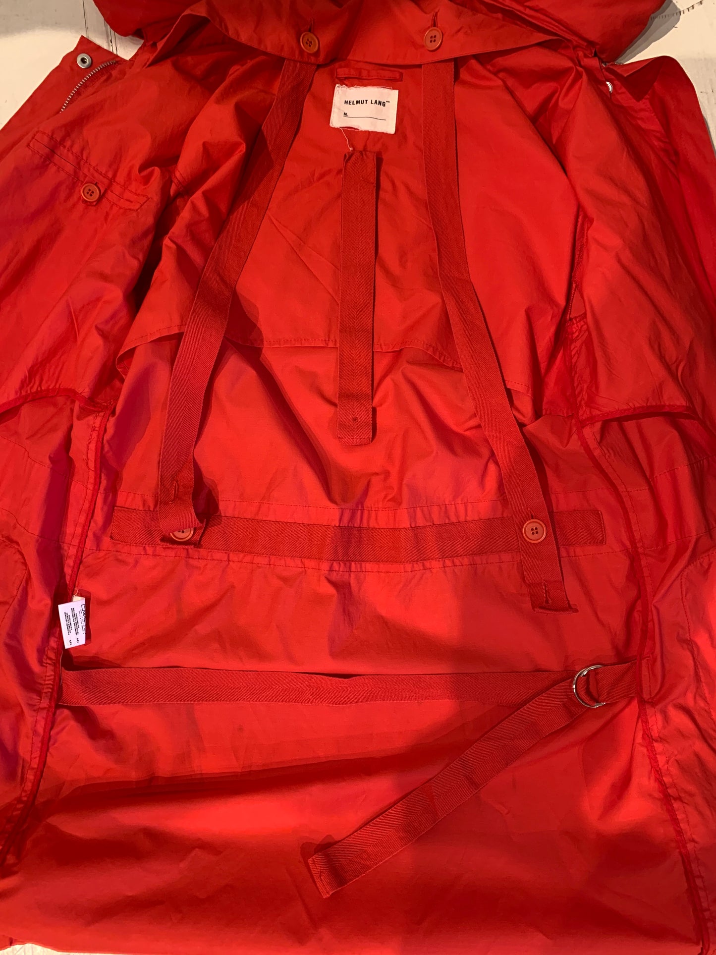 Vintage  Helmut Lang S/S 2000 Pillow Neck Hooded  3D Pocket Bondage Hooded Parka Coat