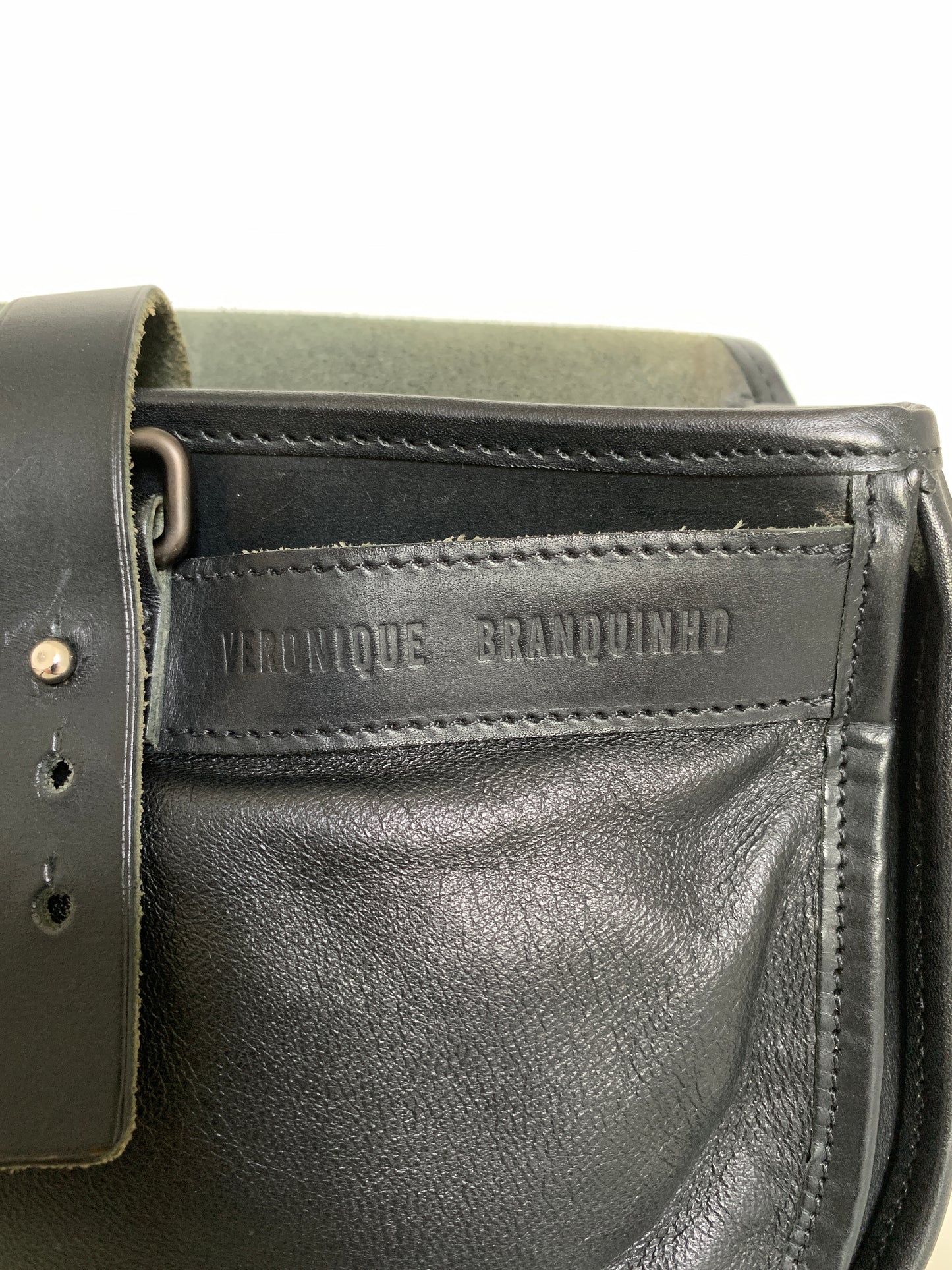 Vintage Veronique Branquinho Black Leather Saddle Bag