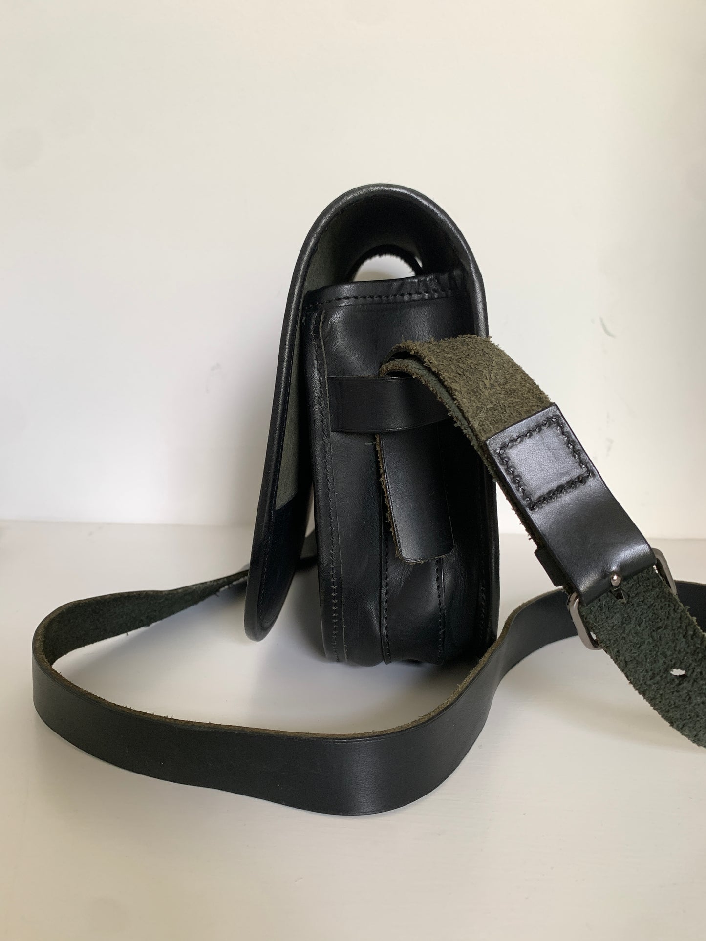 Vintage Veronique Branquinho Black Leather Saddle Bag