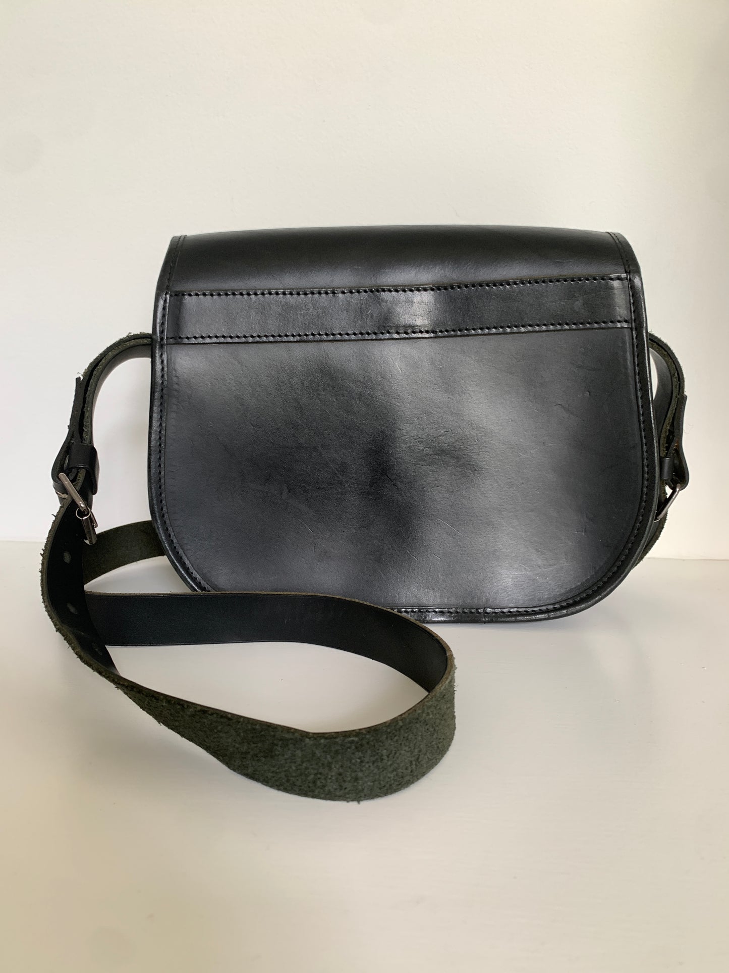 Vintage Veronique Branquinho Black Leather Saddle Bag
