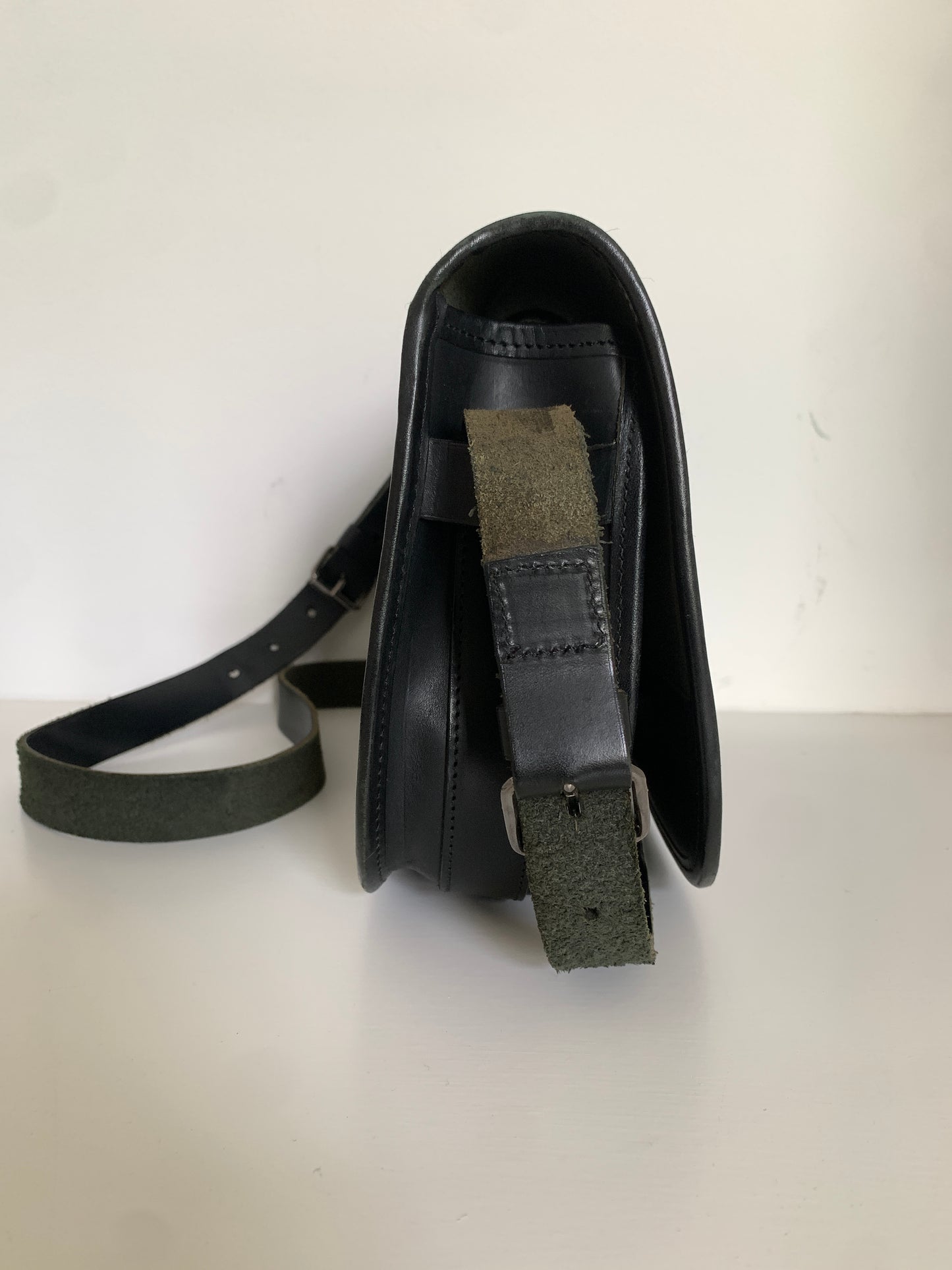 Vintage Veronique Branquinho Black Leather Saddle Bag