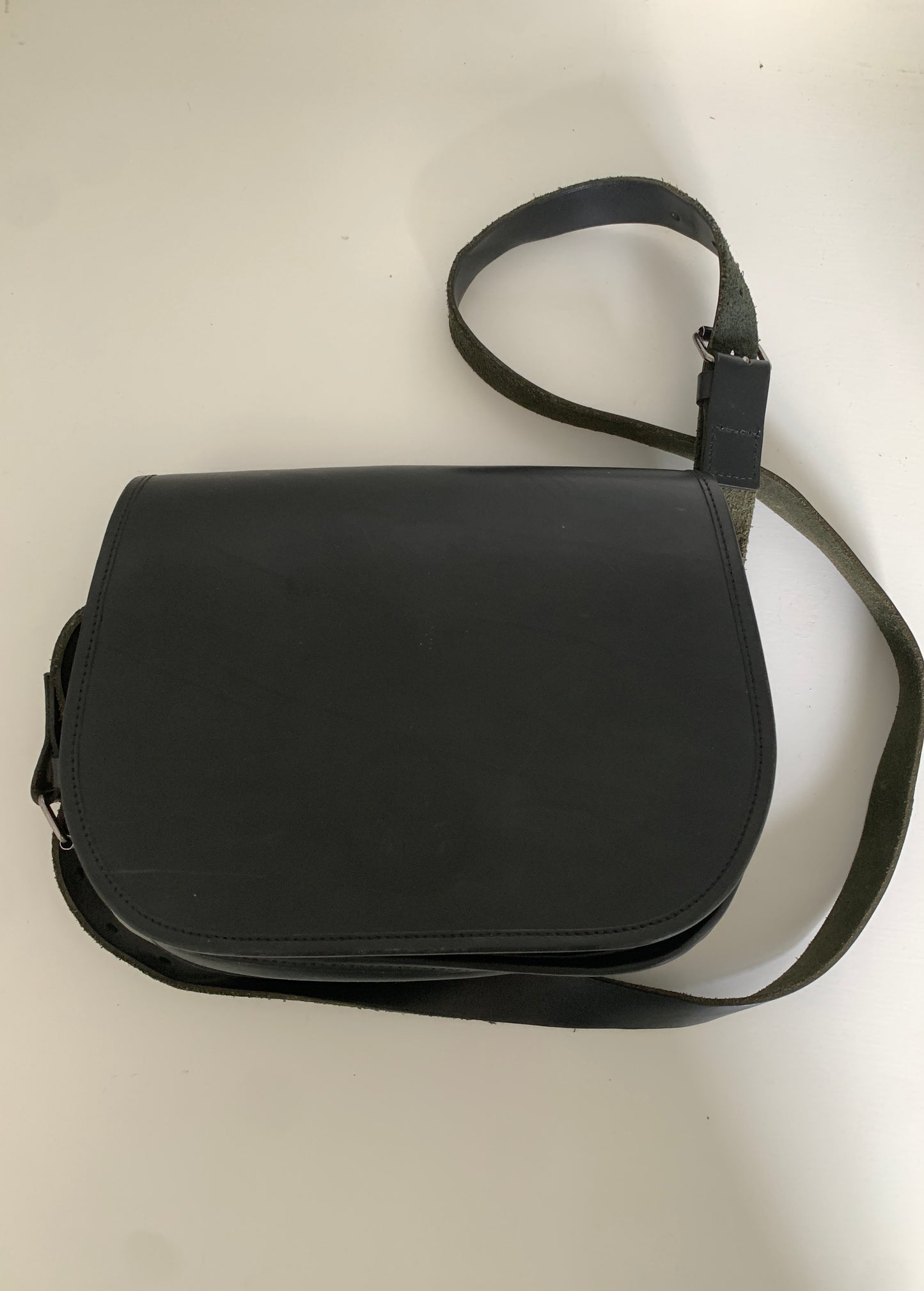 Vintage Veronique Branquinho Black Leather Saddle Bag