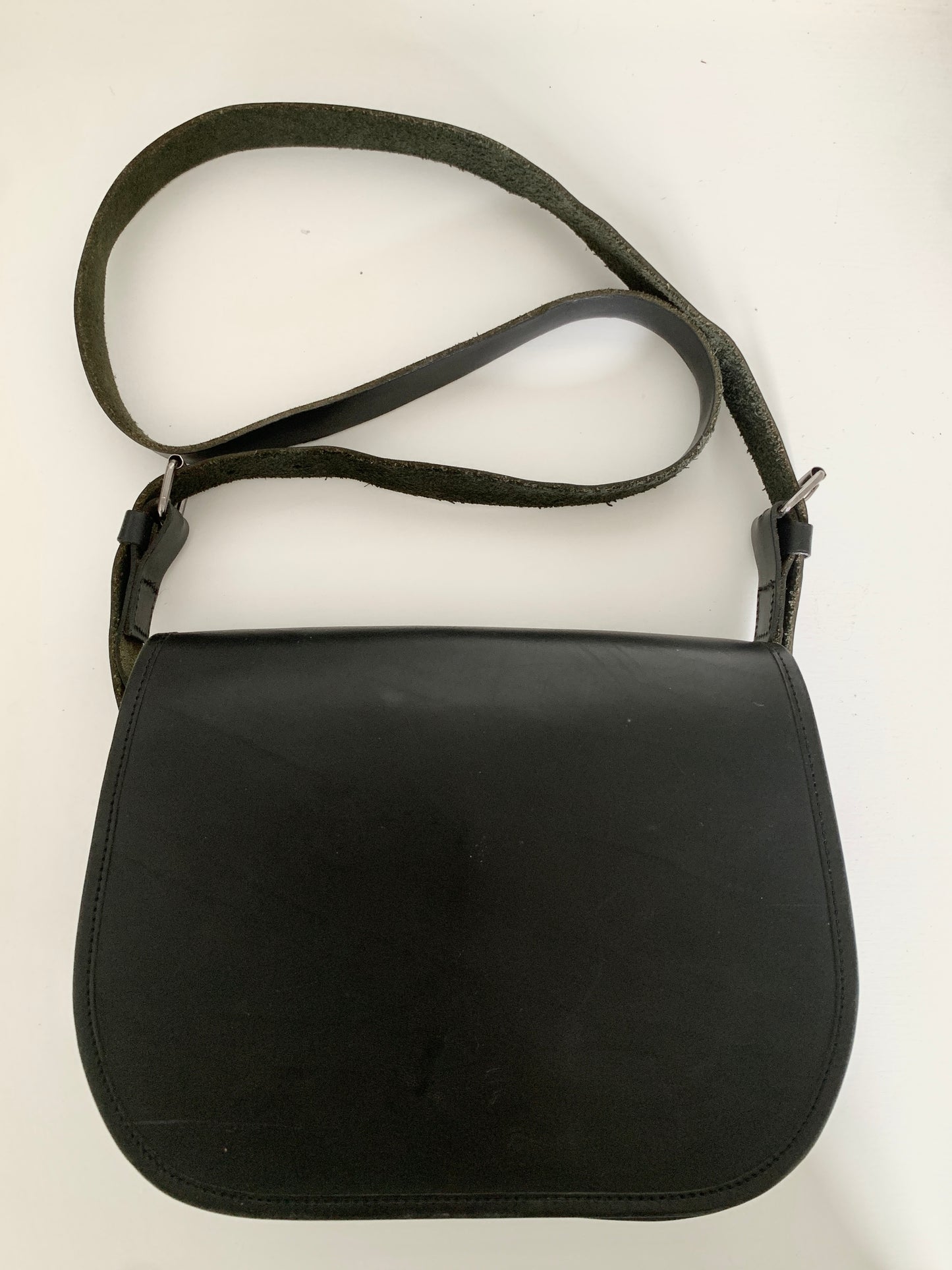 Vintage Veronique Branquinho Black Leather Saddle Bag