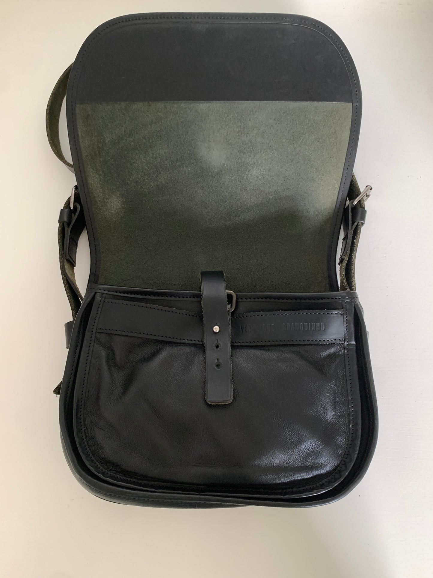 Vintage Veronique Branquinho Black Leather Saddle Bag