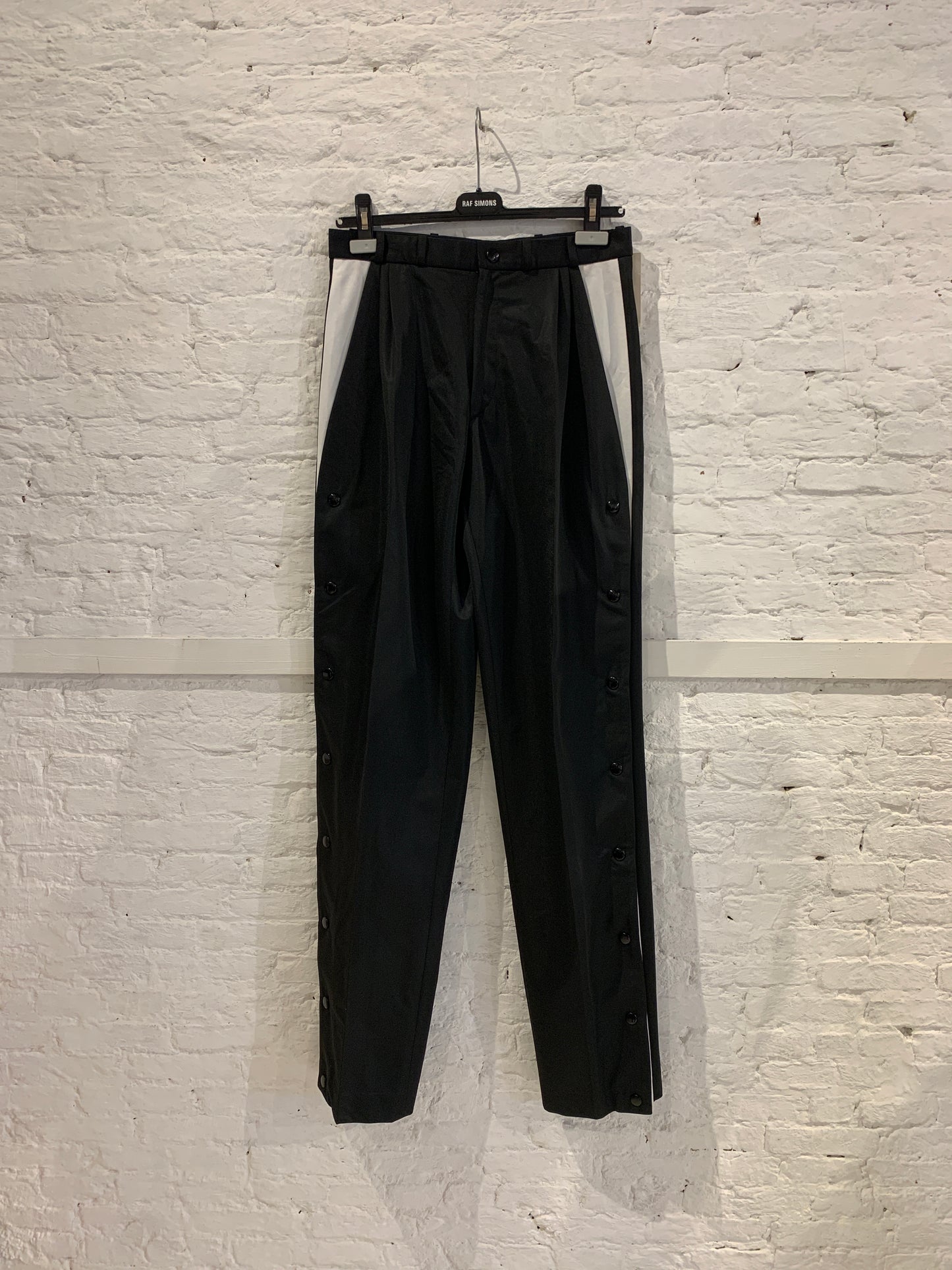 Raf Simons Spring Summer 2000 Summa Cum Laude Colection Black Trousers with side snap button detail