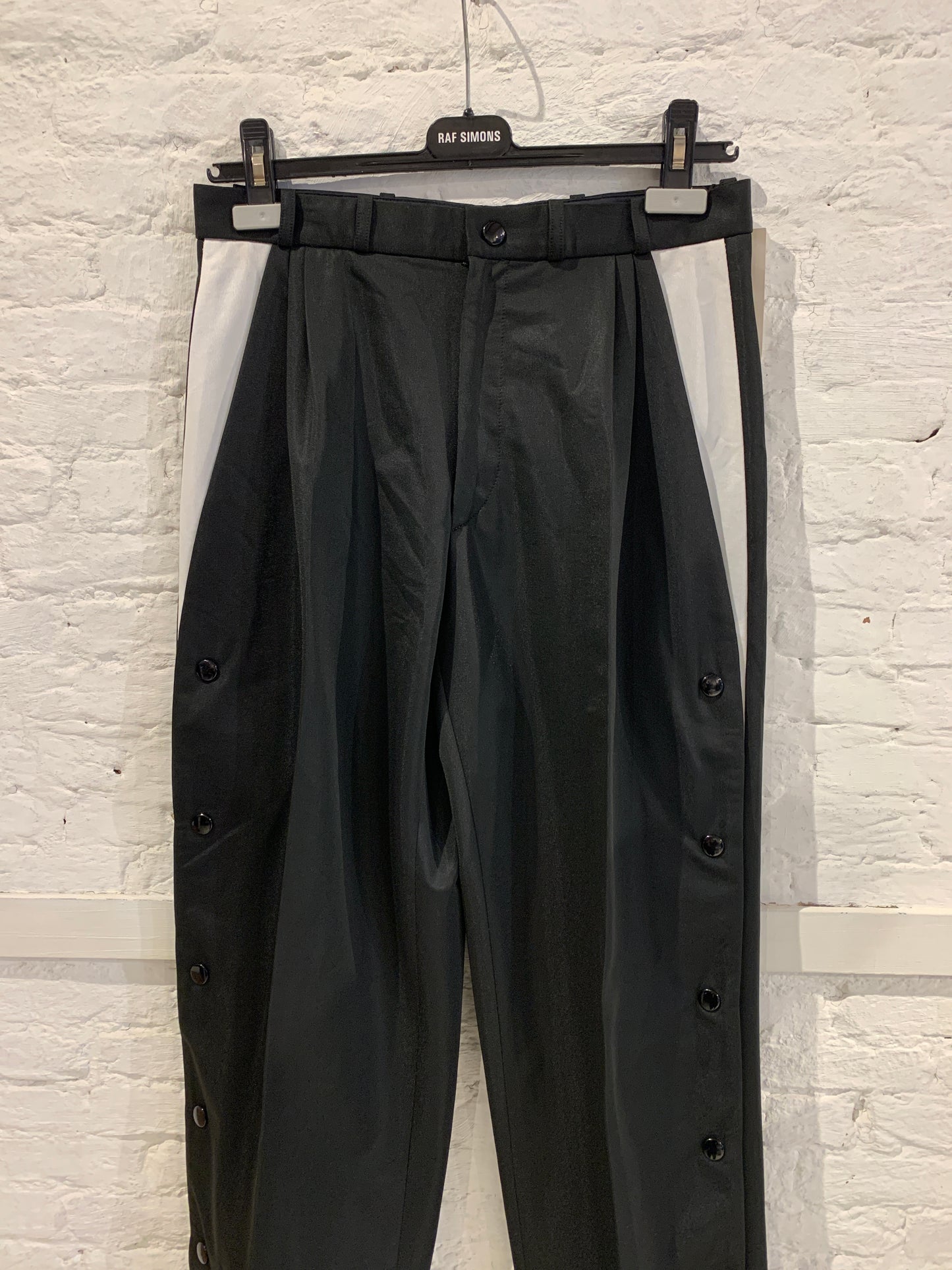 Raf Simons Spring Summer 2000 Summa Cum Laude Colection Black Trousers with side snap button detail