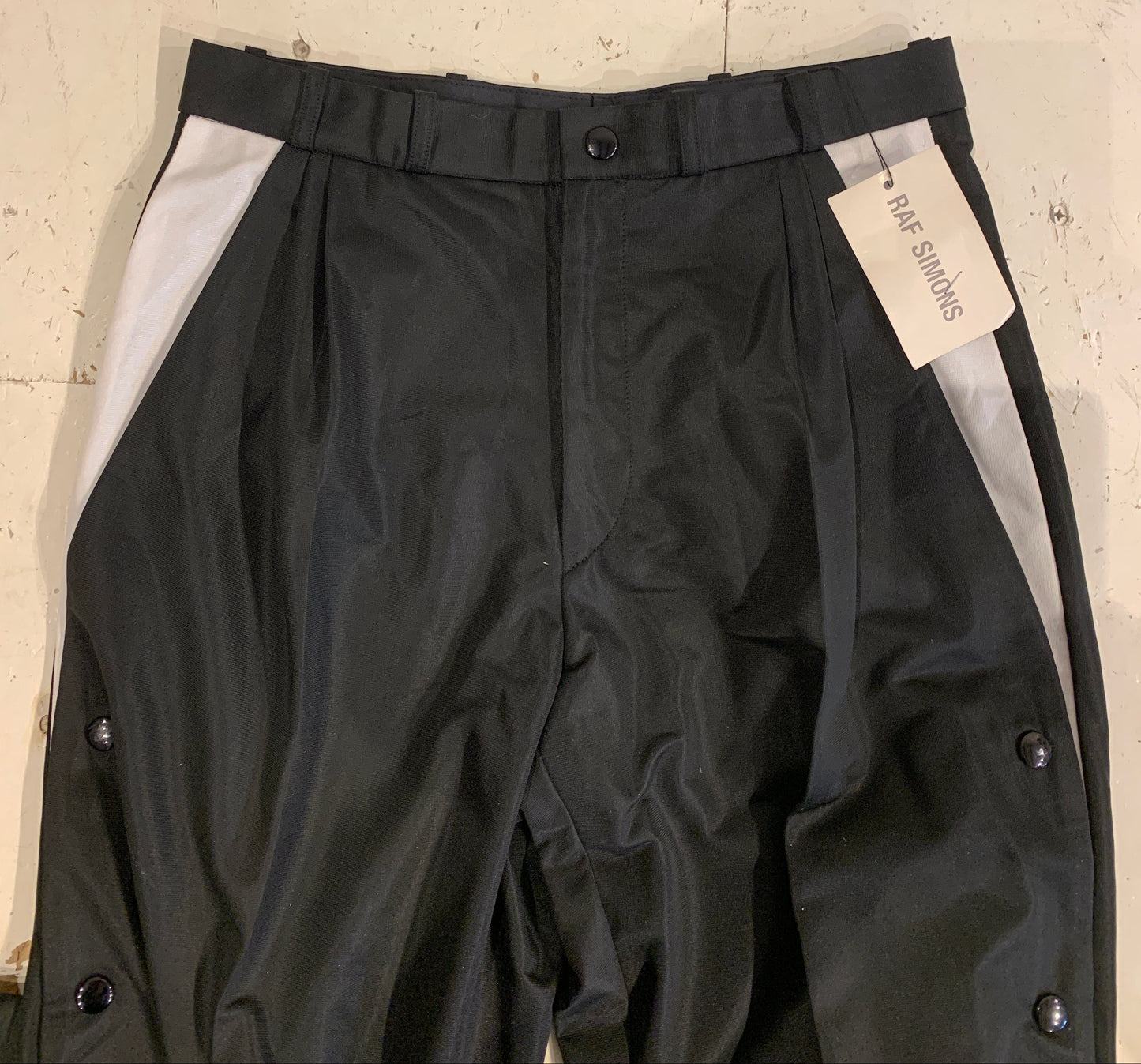 Raf Simons Spring Summer 2000 Summa Cum Laude Colection Black Trousers with side snap button detail
