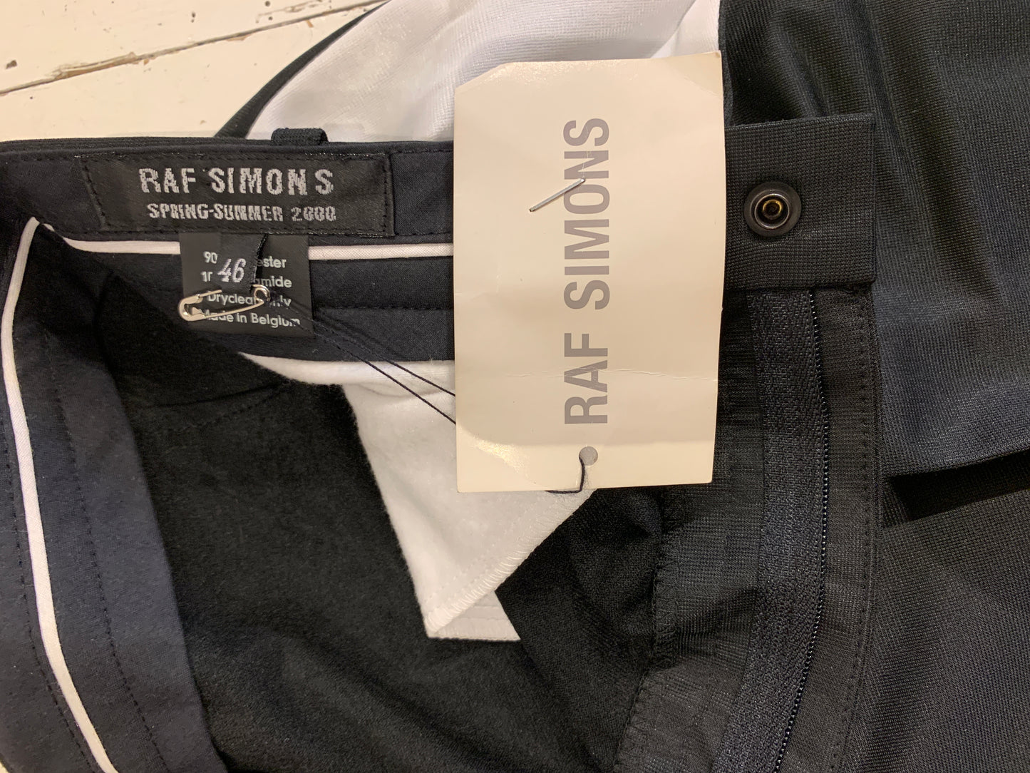Raf Simons Spring Summer 2000 Summa Cum Laude Colection Black Trousers with side snap button detail