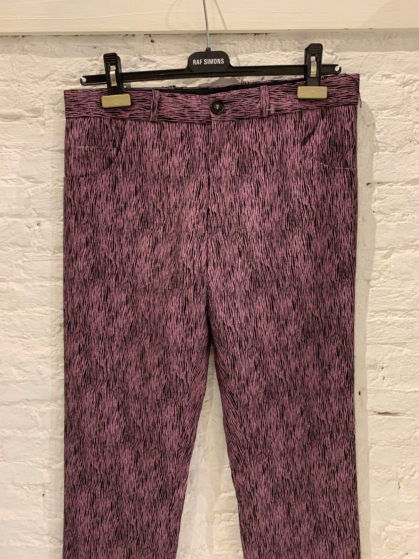 Raf Simons S/S 1998 Black Palms Collection Zebra Print Skinn Trousers Show Piece
