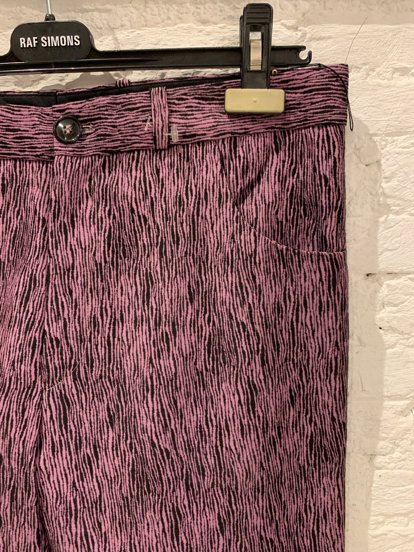 Raf Simons S/S 1998 Black Palms Collection Zebra Print Skinn Trousers Show Piece