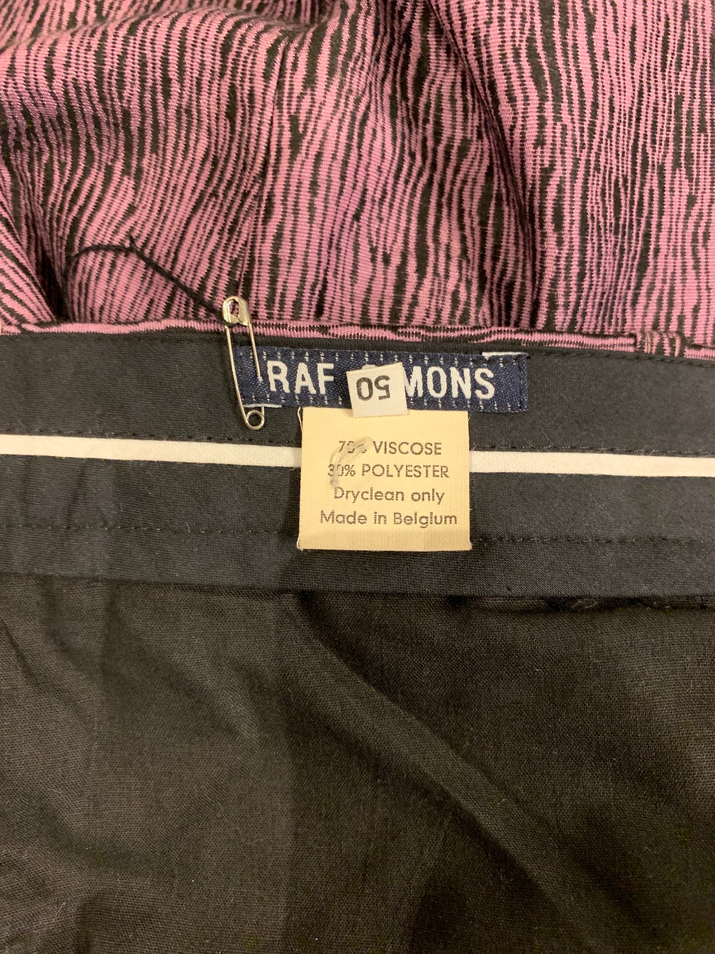 Raf Simons S/S 1998 Black Palms Collection Zebra Print Skinn Trousers Show Piece
