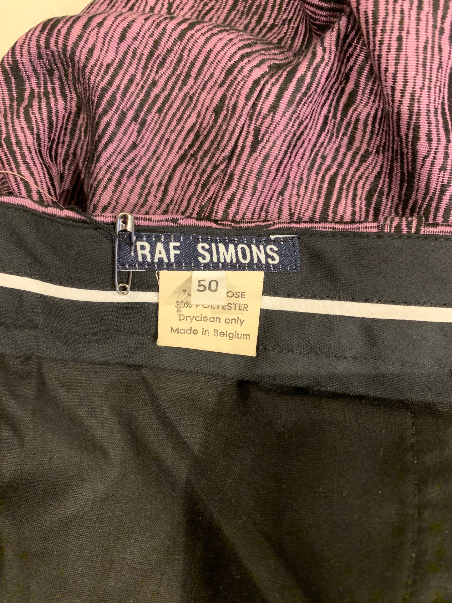 Raf Simons S/S 1998 Black Palms Collection Zebra Print Skinn Trousers Show Piece