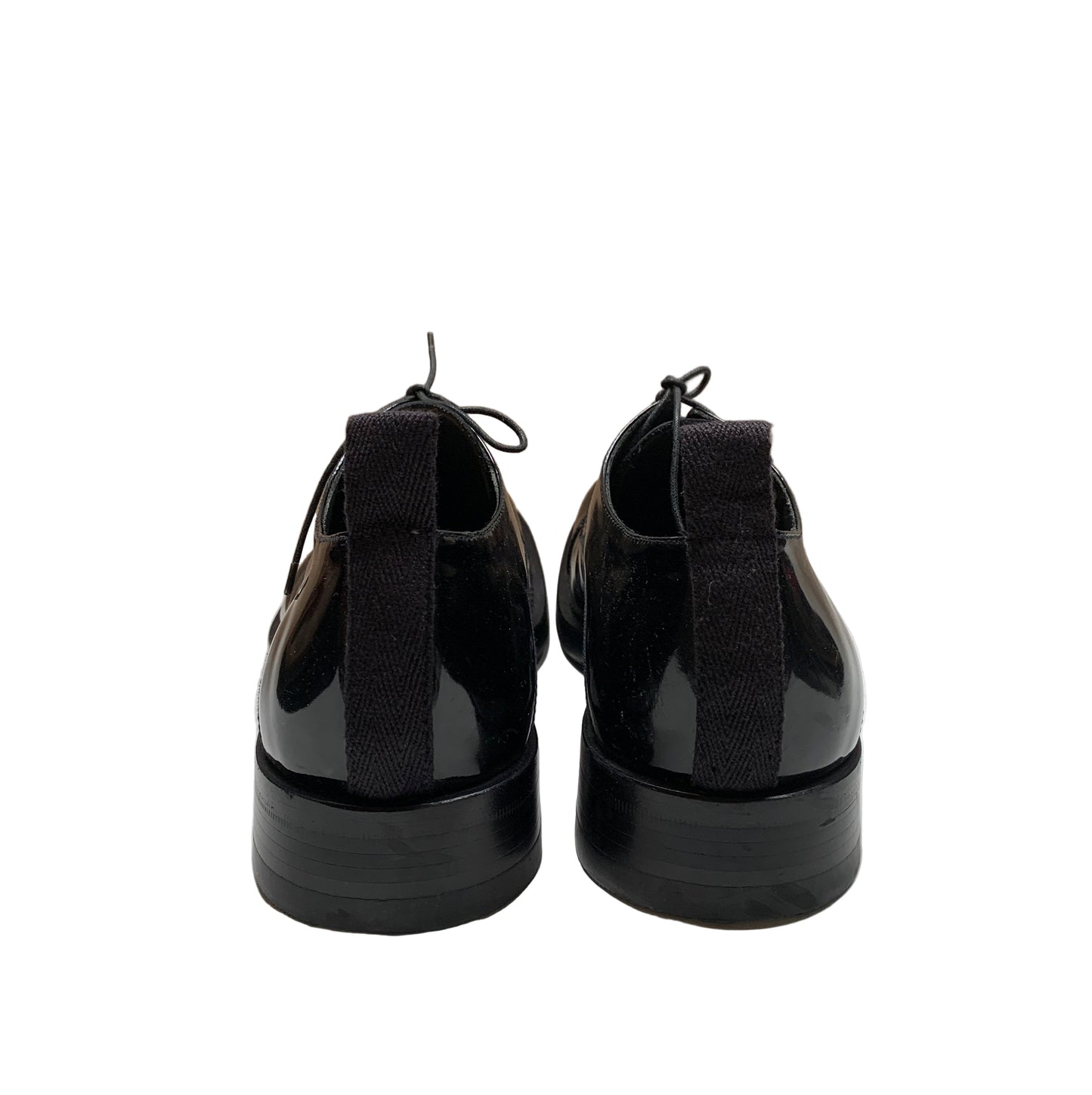 Vintage Miu Miu Men's Black Patent Leather Derby Shoes