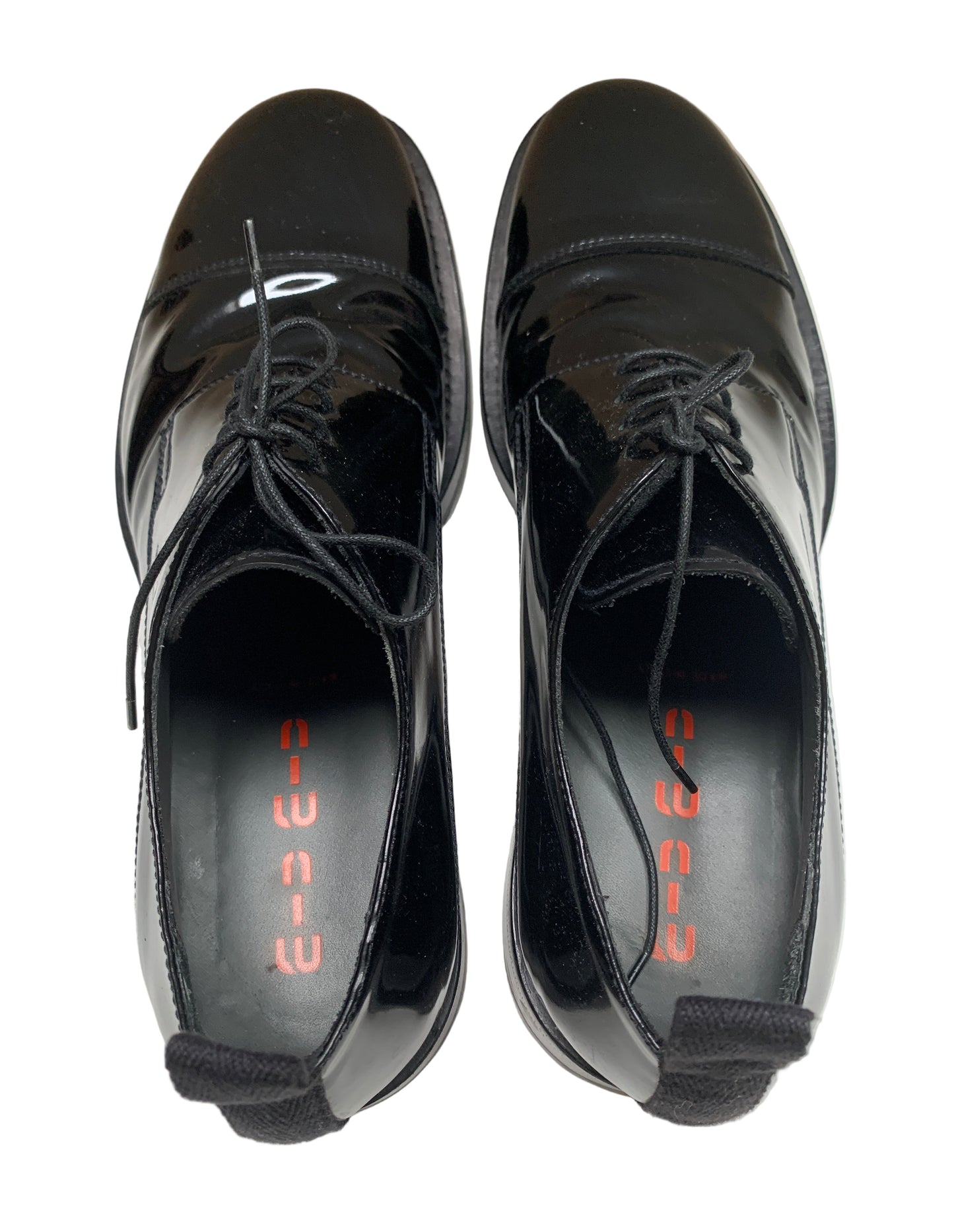 Vintage Miu Miu Men's Black Patent Leather Derby Shoes