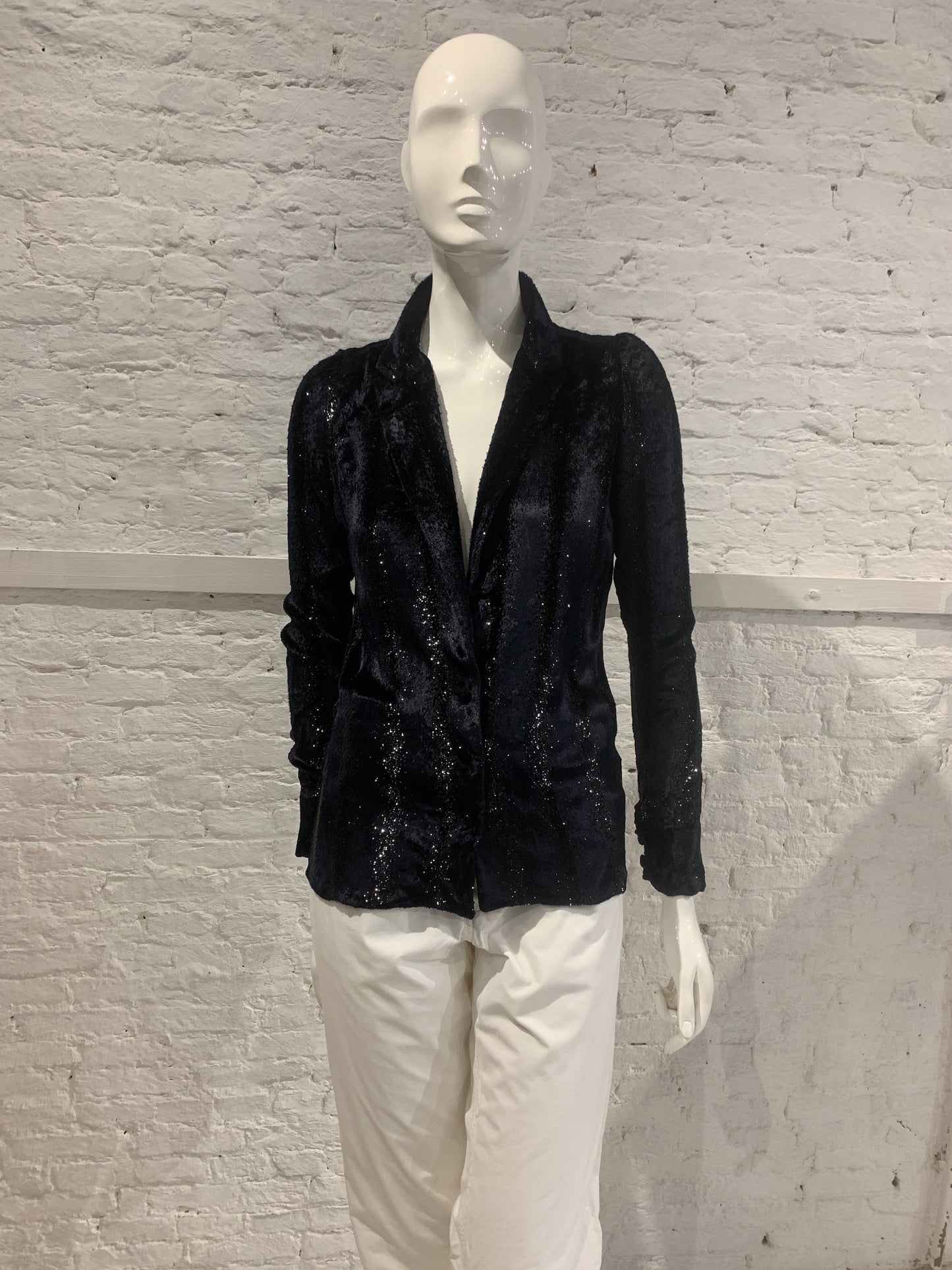 Jurgi Persoons Rare 90s/00 Black Velvet Metallic Thread Shirt/jacket
