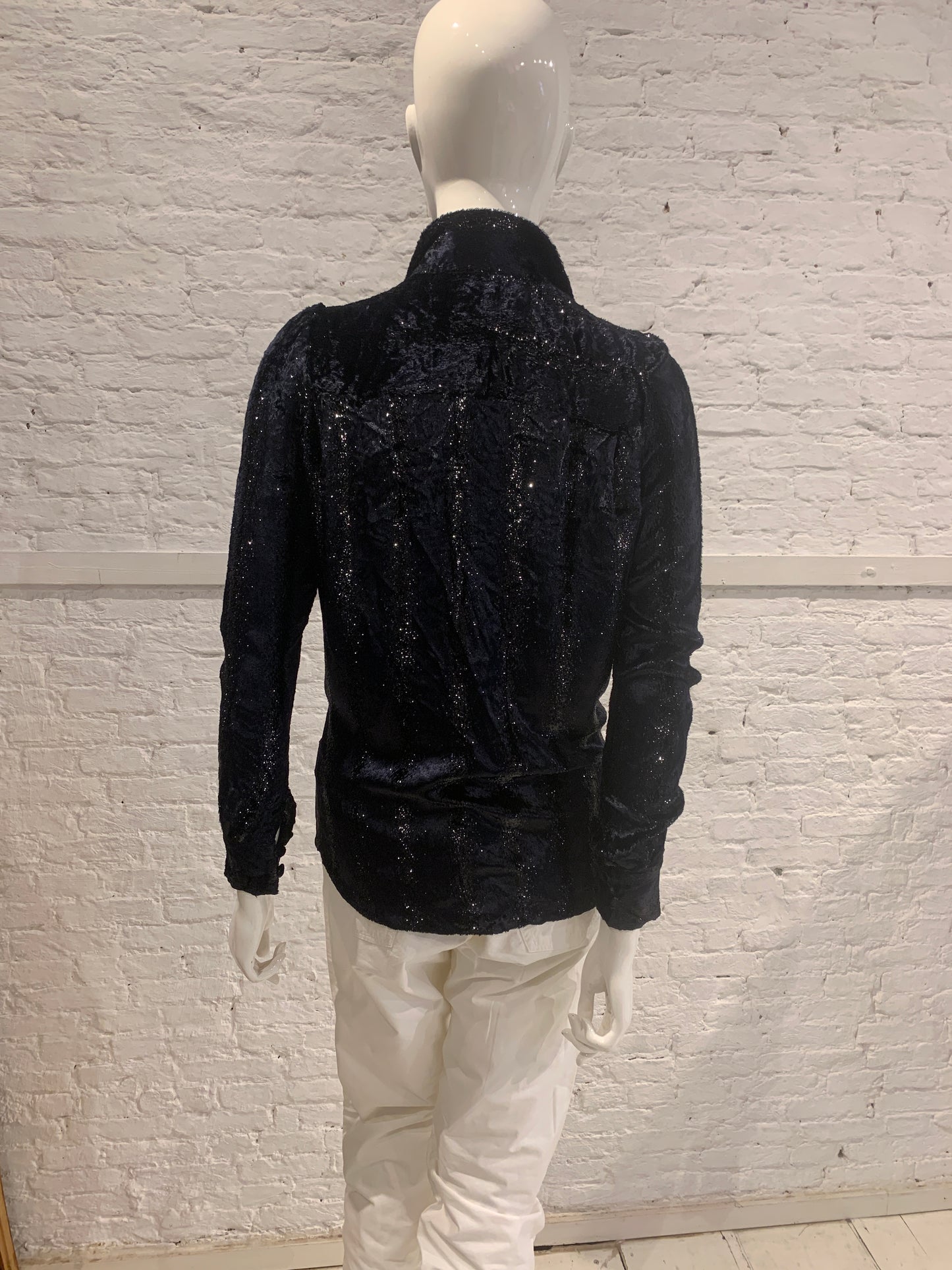 Jurgi Persoons Rare 90s/00 Black Velvet Metallic Thread Shirt/jacket