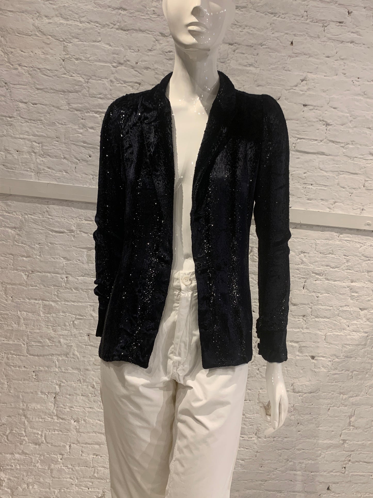 Jurgi Persoons Rare 90s/00 Black Velvet Metallic Thread Shirt/jacket