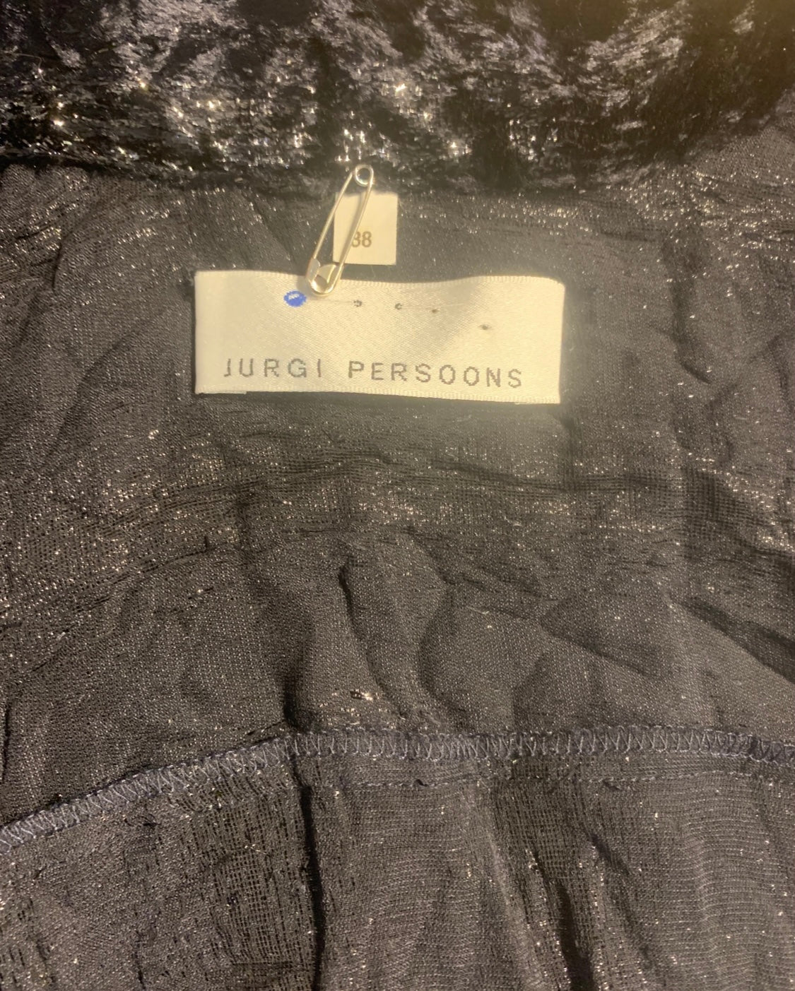 Jurgi Persoons Rare 90s/00 Black Velvet Metallic Thread Shirt/jacket