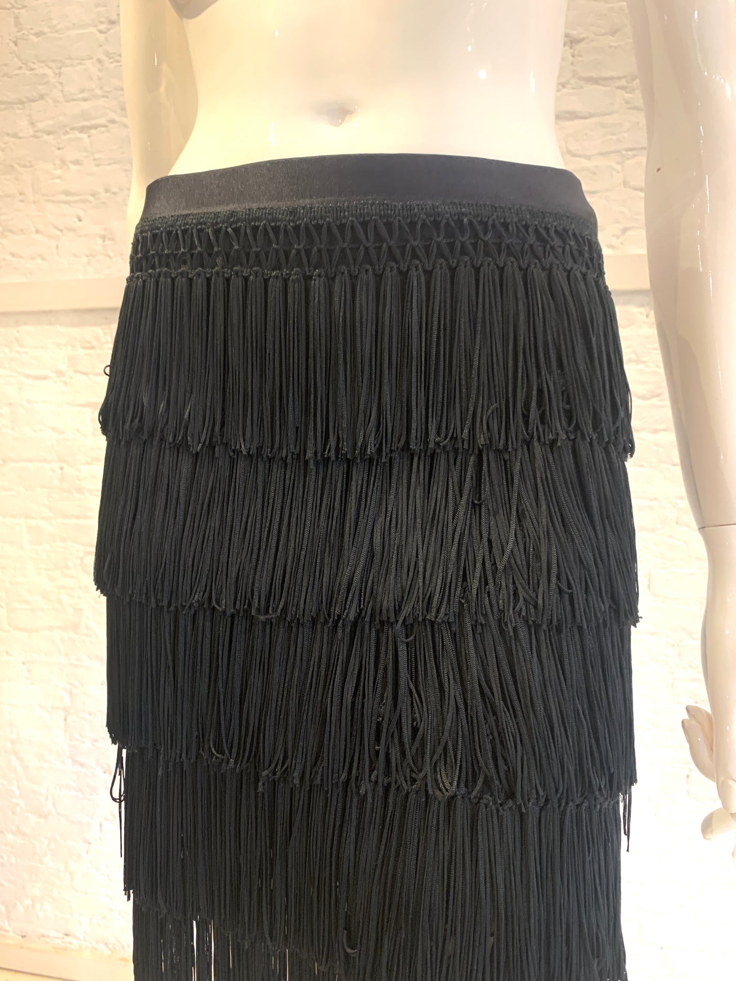Vintage 1990s Helen Storey fringed mini tier skirt