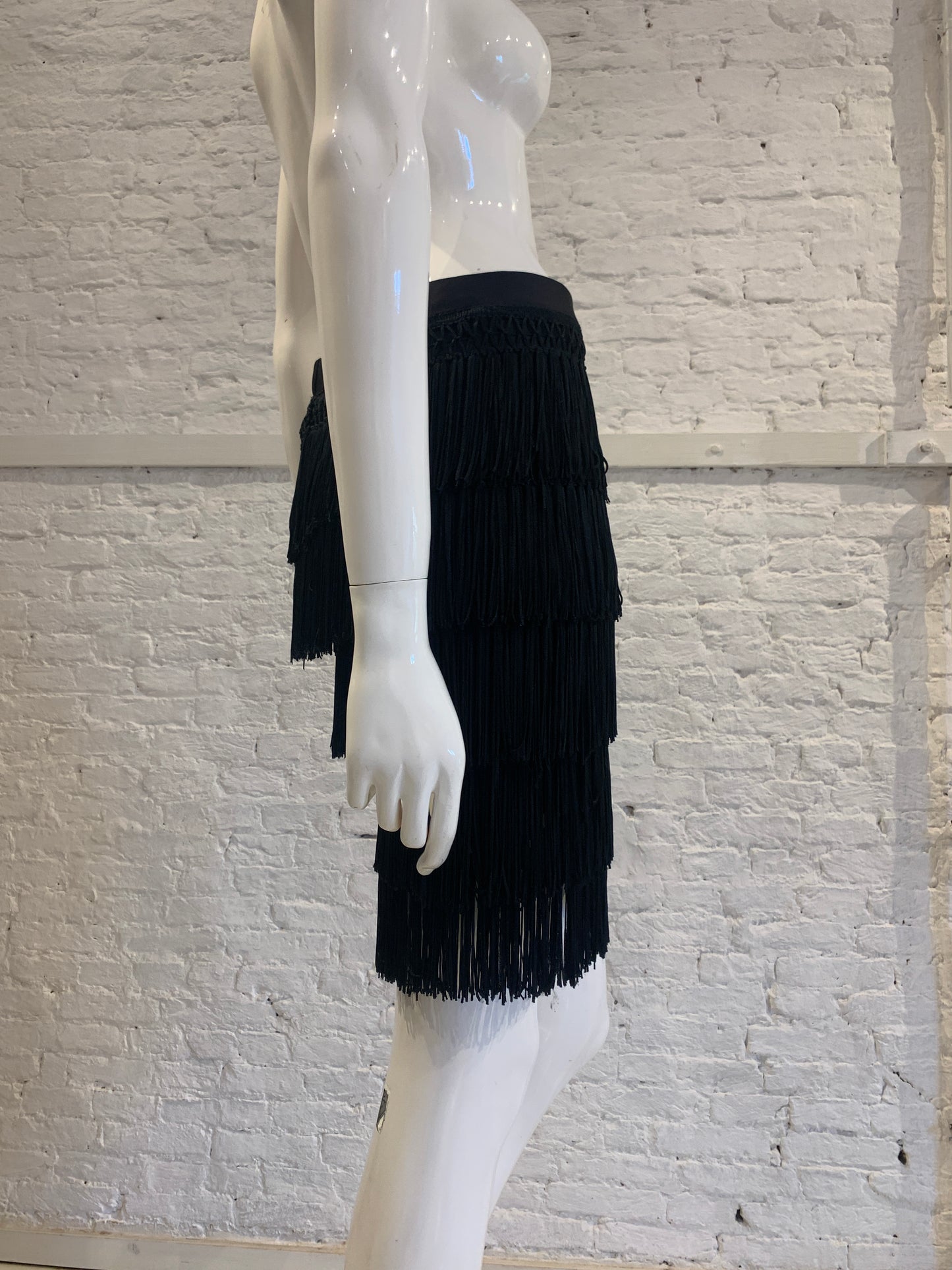 Vintage 1990s Helen Storey fringed mini tier skirt