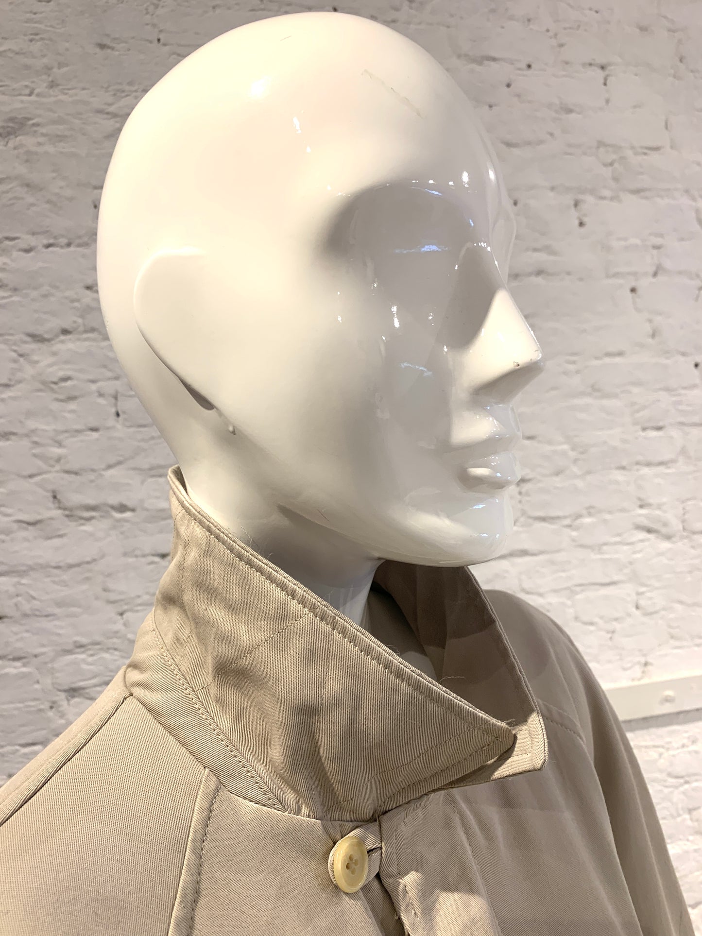 Katharine Hamnett 1980s Beige Gabardine Quilted Raglan sleeve Oversized Mac Coat