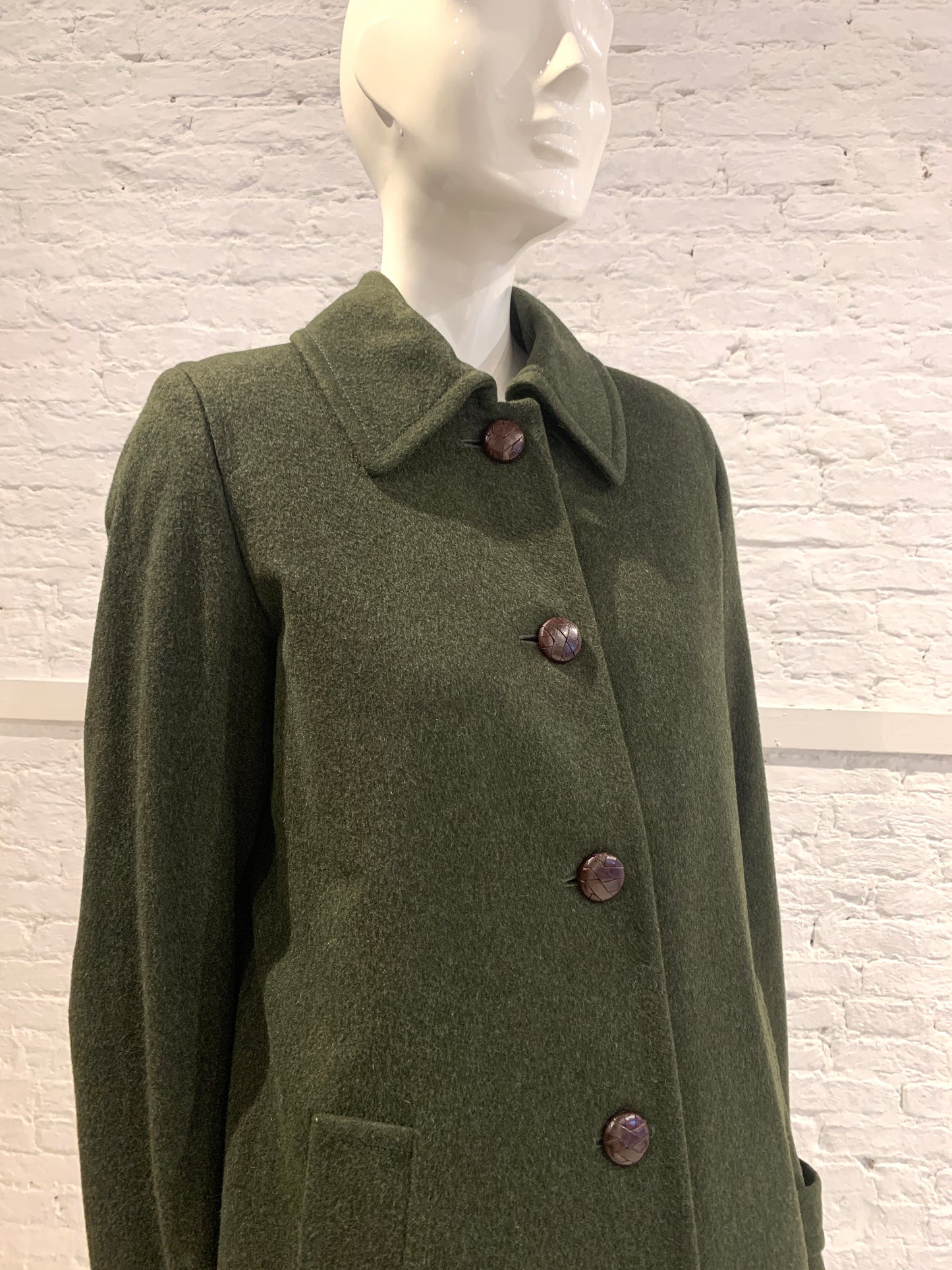 Vintage Veronique Branquinho Army Green Wool Princess Coat