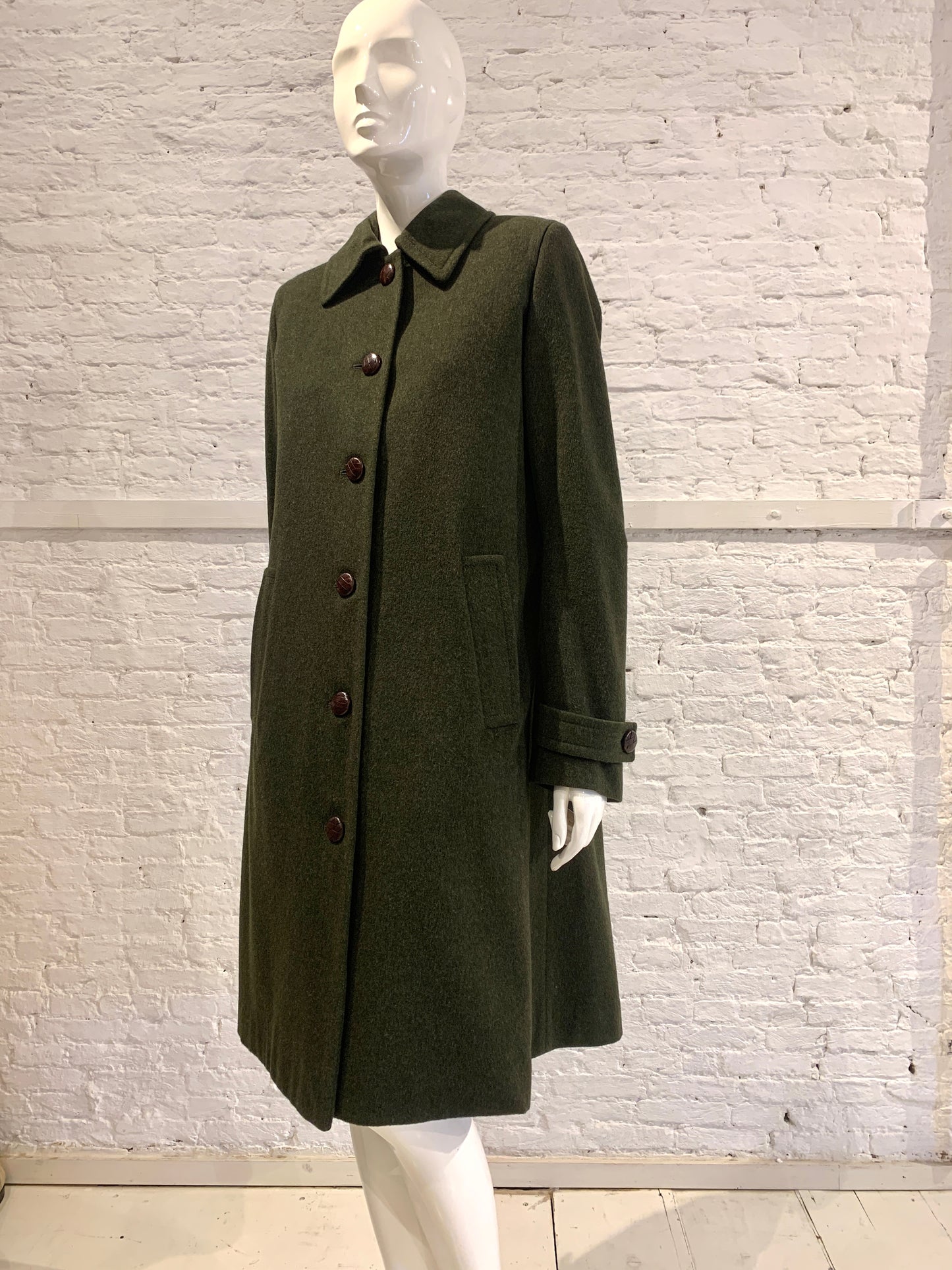 Vintage Veronique Branquinho Army Green Wool Princess Coat