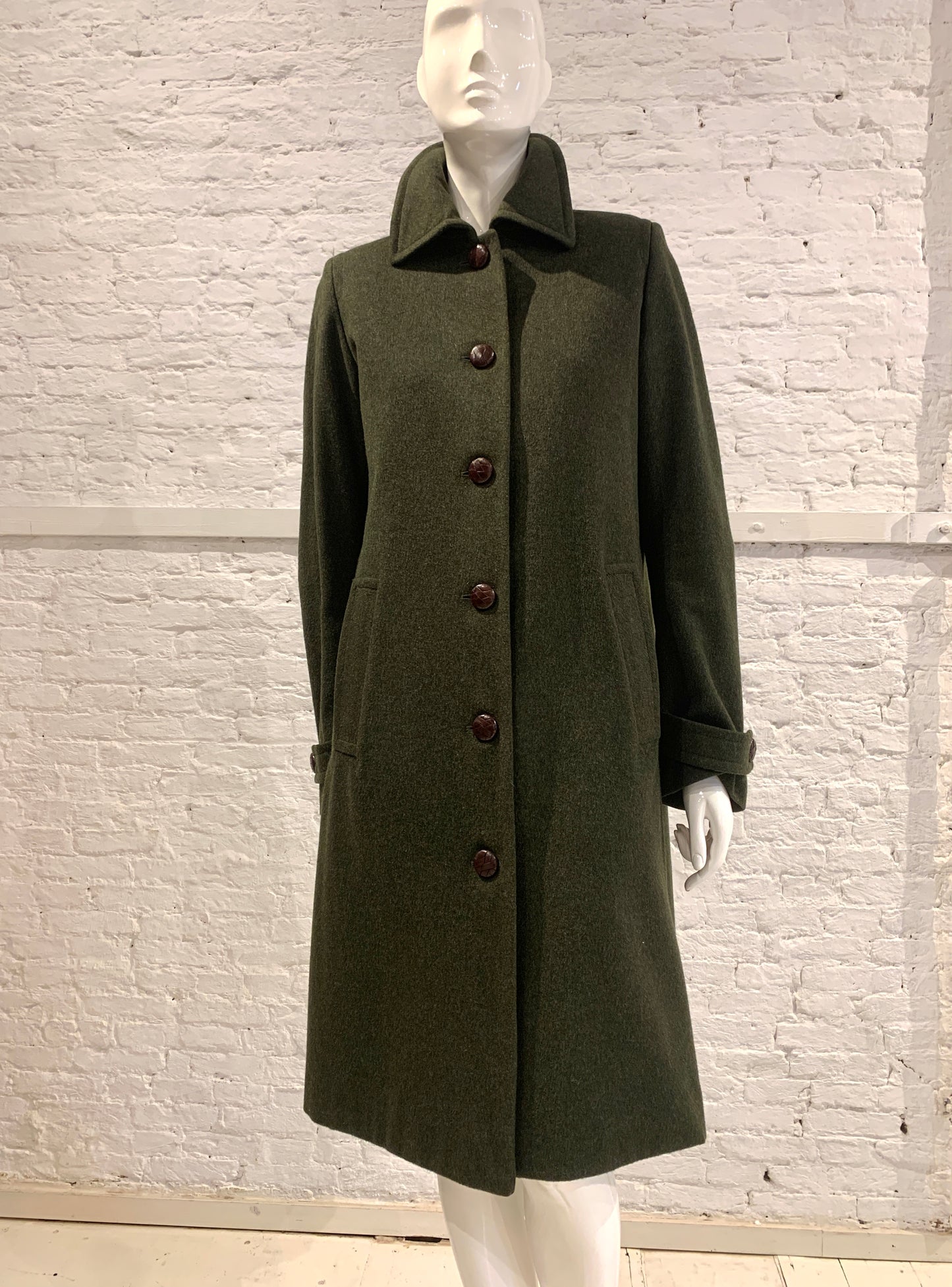 Vintage Veronique Branquinho Army Green Wool Princess Coat