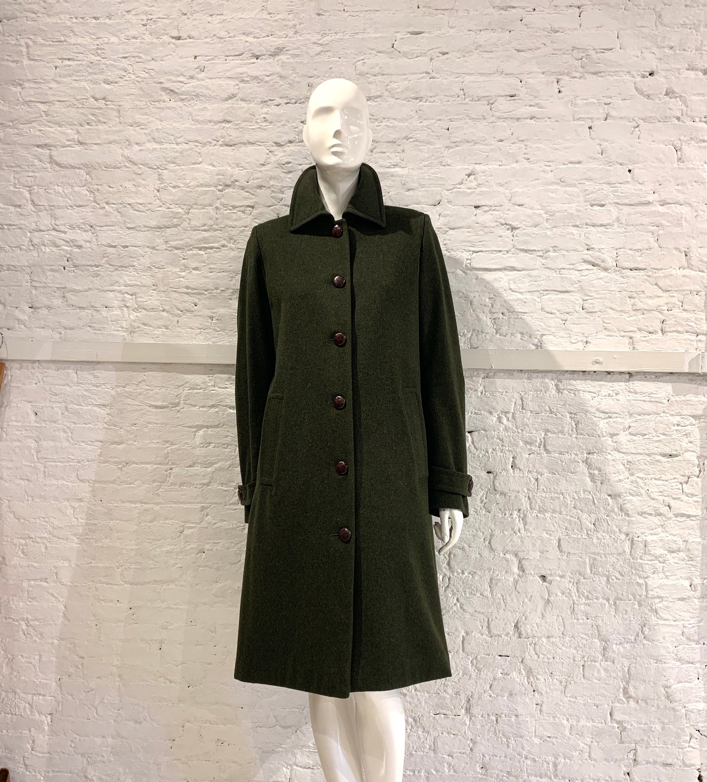 Vintage Veronique Branquinho Army Green Wool Princess Coat