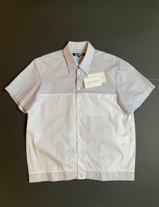 Raf Simons Spring Summer 2007 cotton short sleeve patchwork shirt NWT