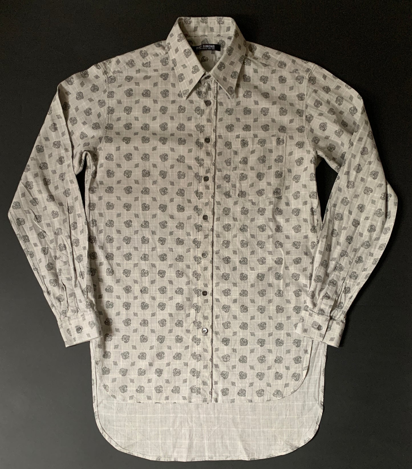 Raf Simons A/W 2004/05 Waves collection oversized cotton paisley print shirt