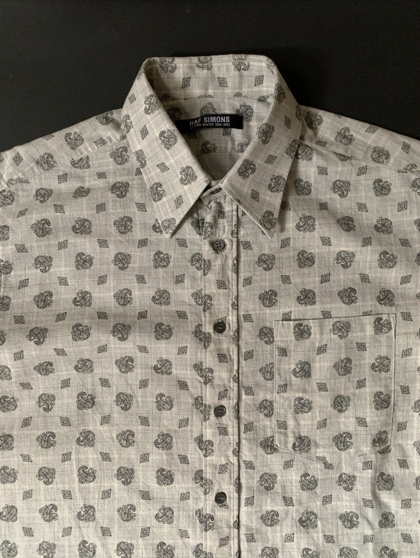 Raf Simons A/W 2004/05 Waves collection oversized cotton paisley print shirt