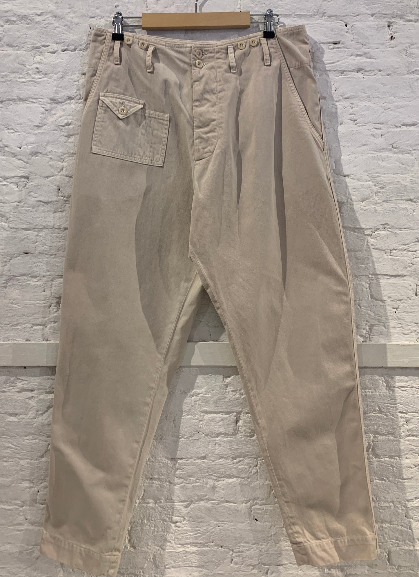 Katharine Hamnett  1980s Cotton Multi-Pocket Cargo Work Trousers