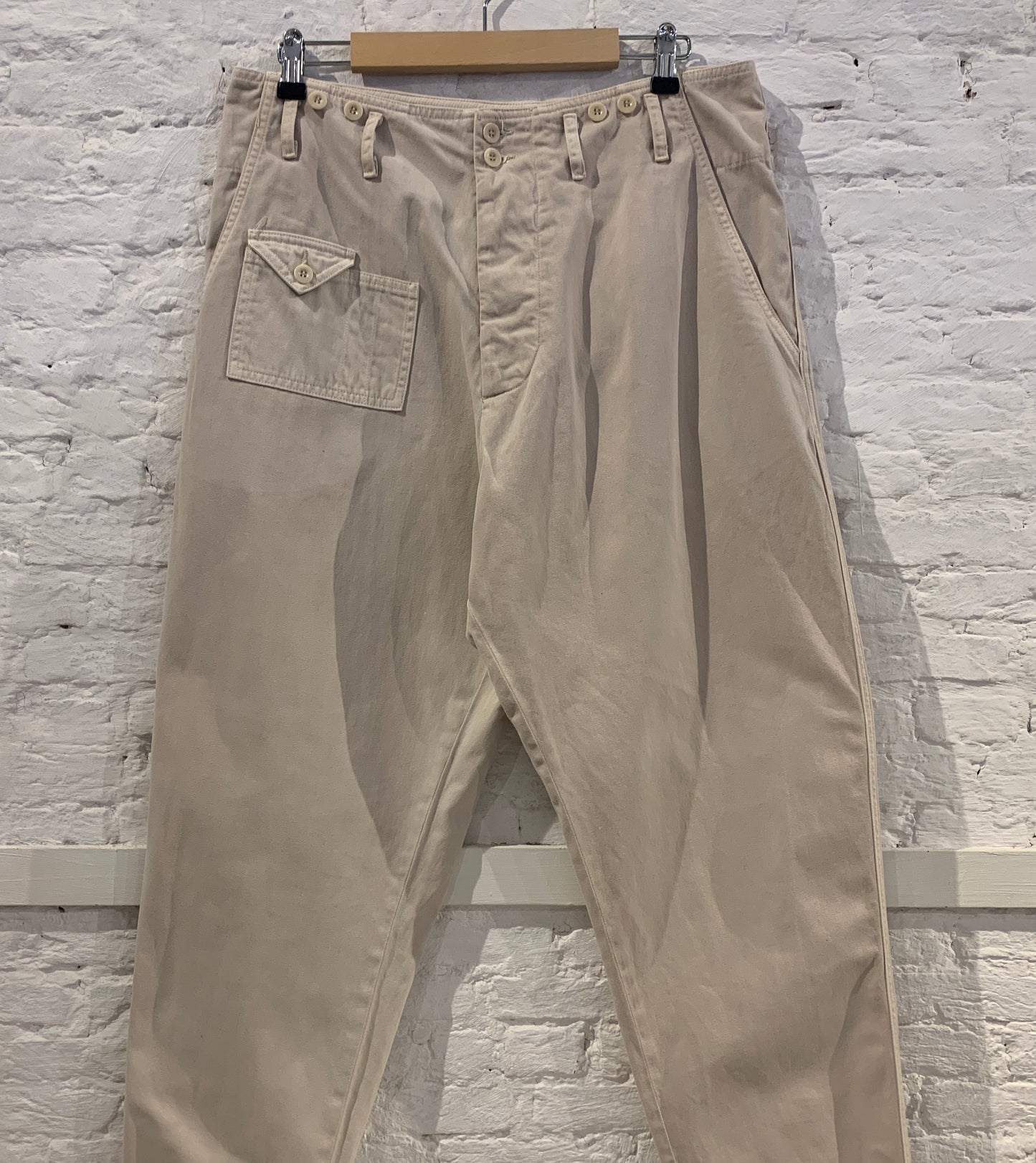 Katharine Hamnett  1980s Cotton Multi-Pocket Cargo Work Trousers