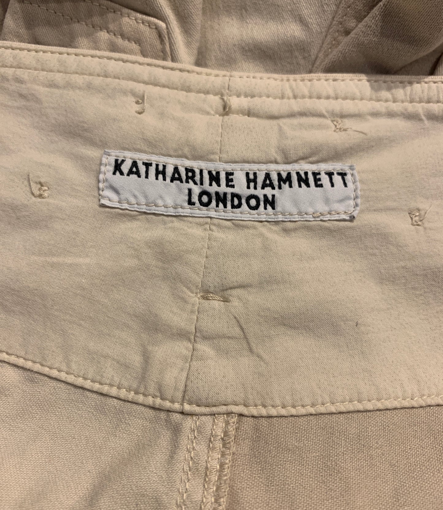 Katharine Hamnett  1980s Cotton Multi-Pocket Cargo Work Trousers