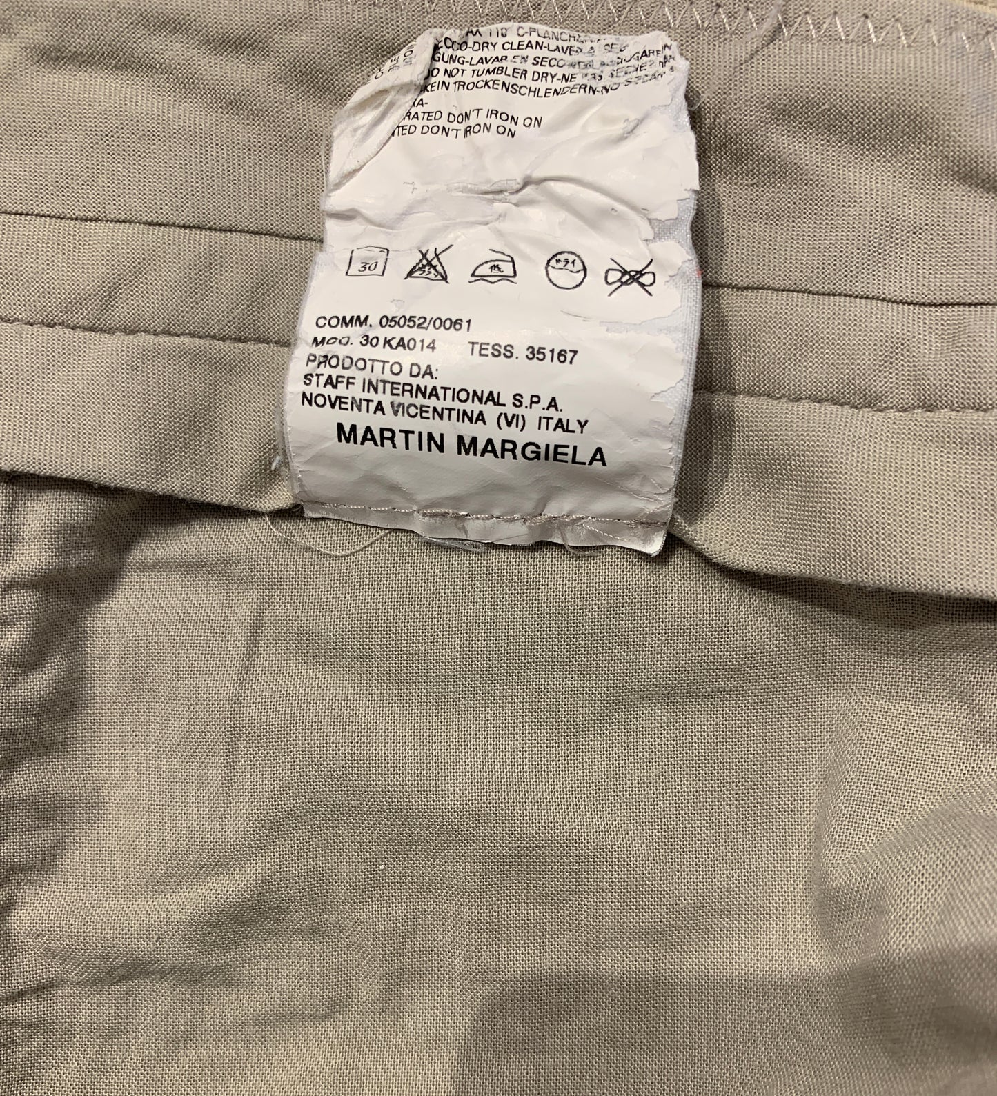Martin Margiela, S/S 2006 Men's Chino Cotton Anatomical Trouser