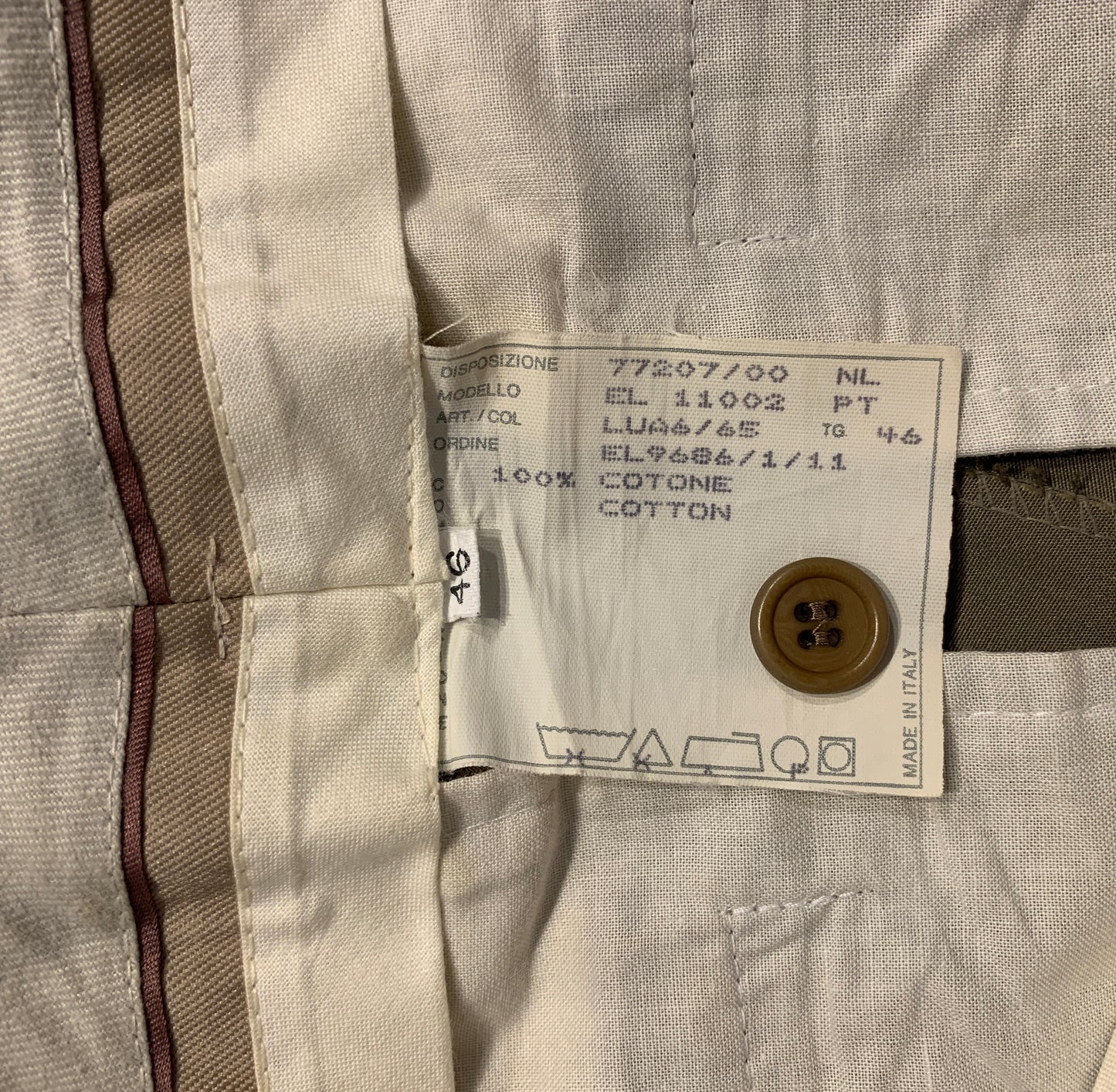 Vintage  1990s Helmut Lang Waxed Cotton Nylon Ribbon Waistband Cigarette Trousers