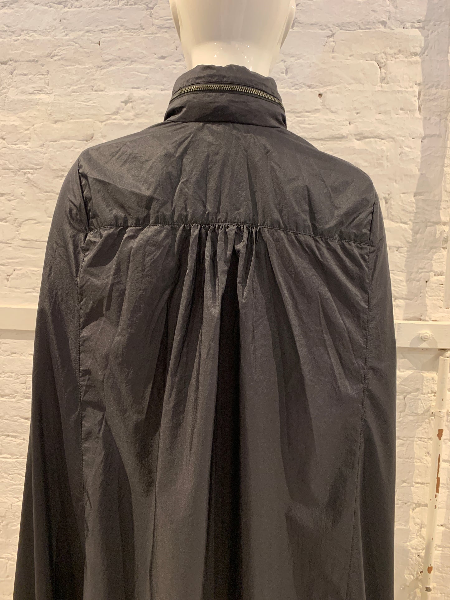 Veronique Branquinho, Vintage Black Nylon Hooded Cape Dress