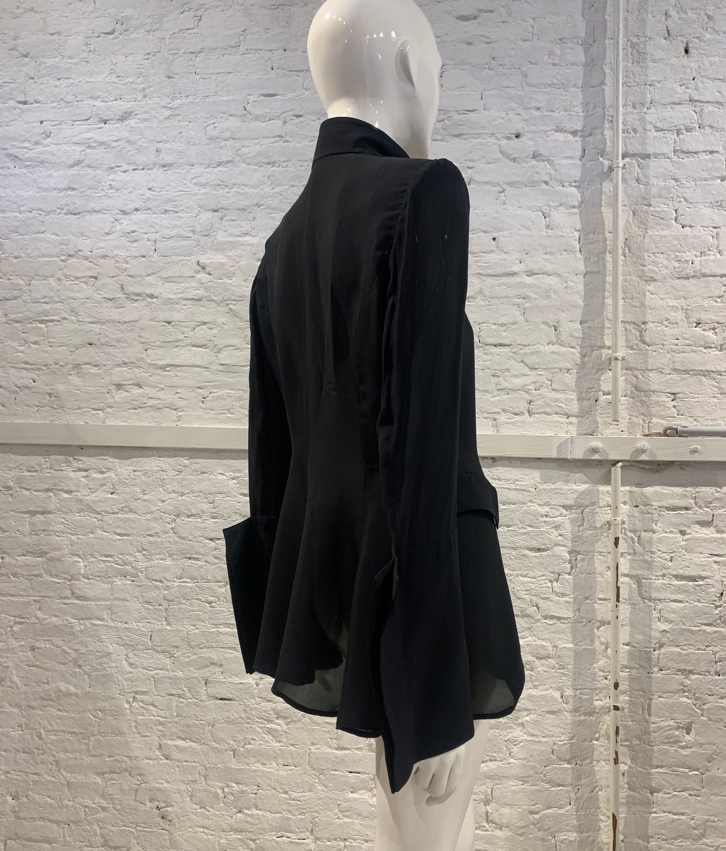 Balenciaga by Nicolas Ghesquière, S/S 2005  Black Viscose Military Semi Sheer Blazer
