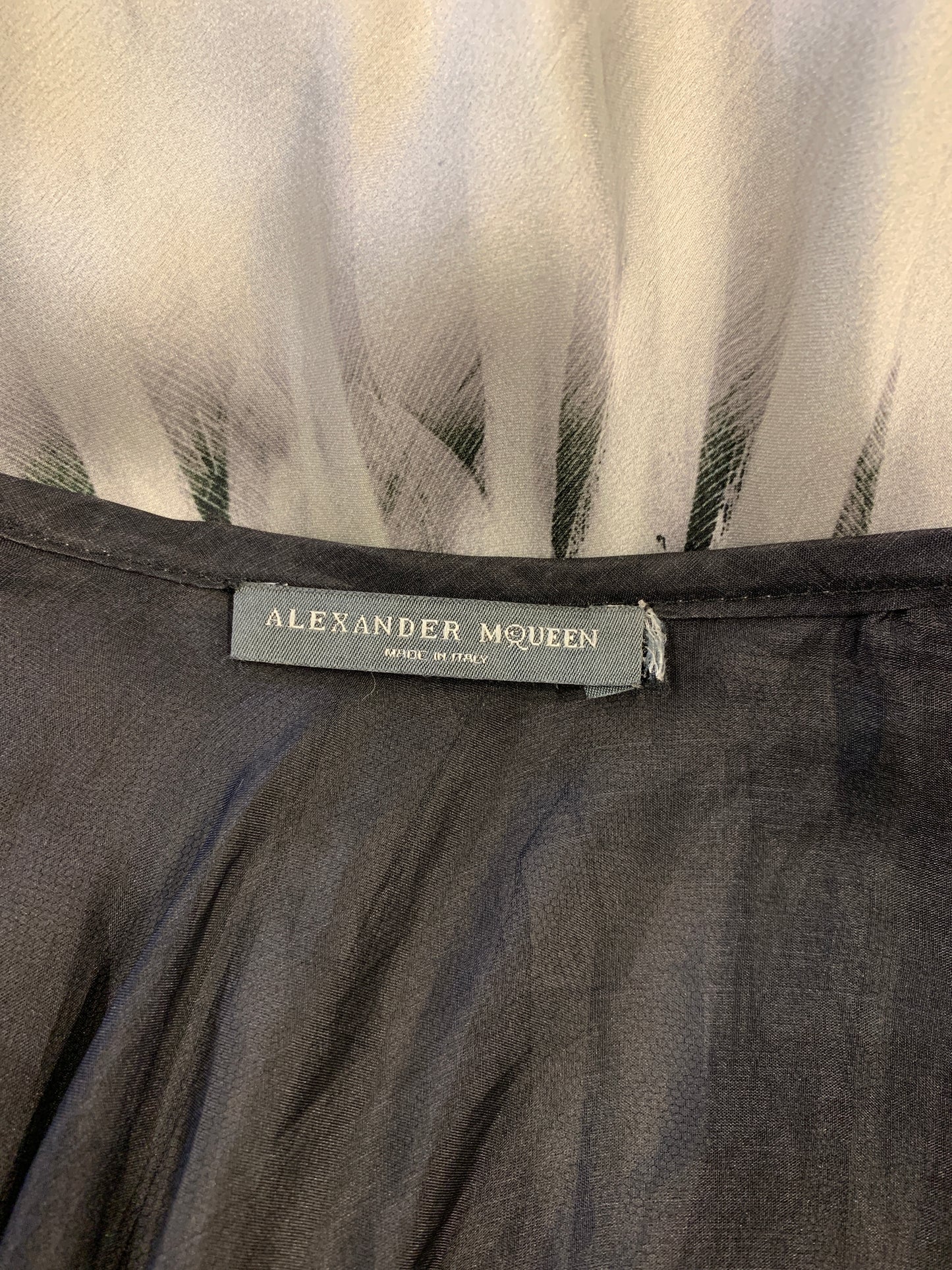 Alexander McQueen, Feather print laser cut  silk skirt