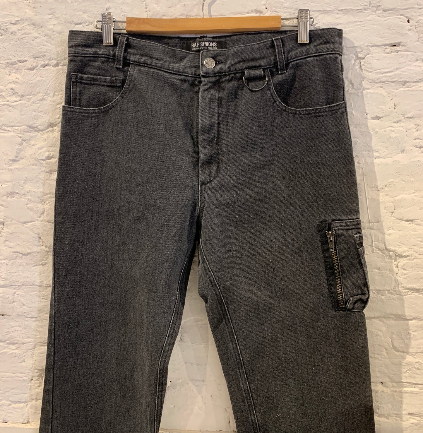 Raf Simons A/W 2004/05 Grey MA-1 Jeans with zip pocket