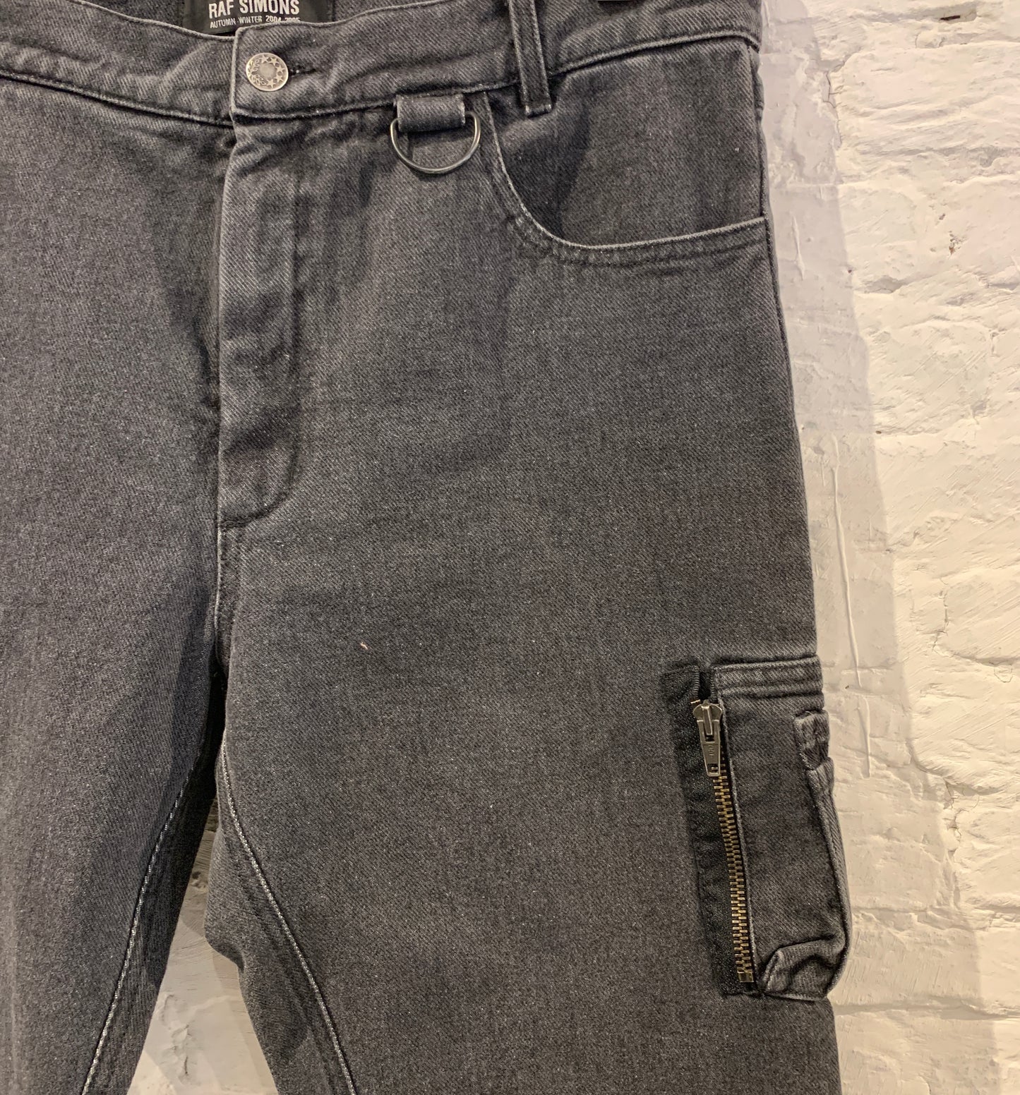 Raf Simons A/W 2004/05 Grey MA-1 Jeans with zip pocket