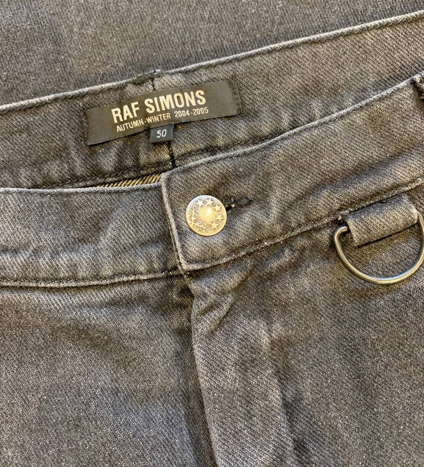 Raf Simons A/W 2004/05 Grey MA-1 Jeans with zip pocket