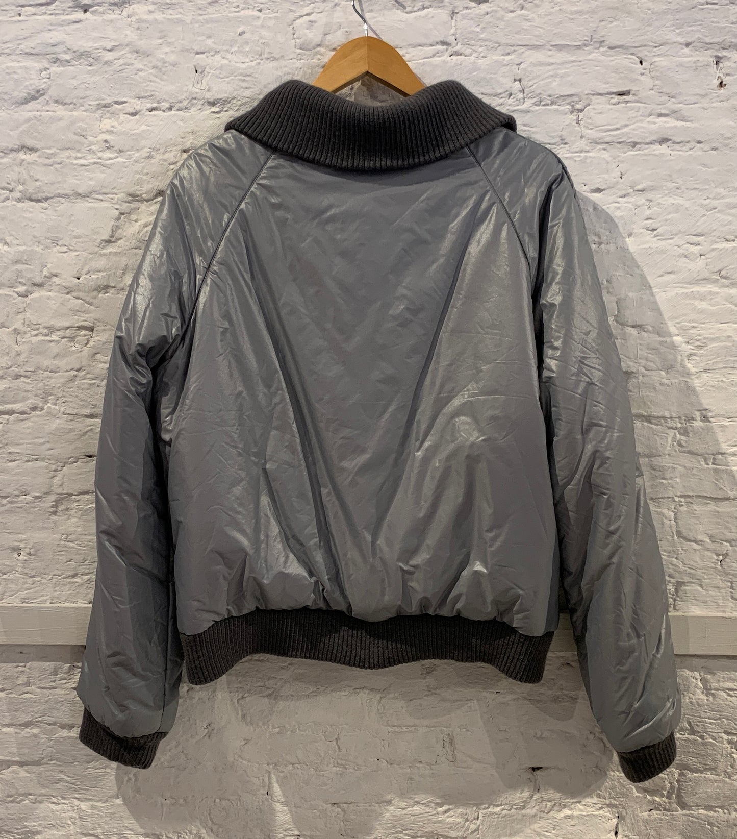 Raf Simons A/W 2003/04 Closer Silver Grey Nylon Ski Bomber Jacket